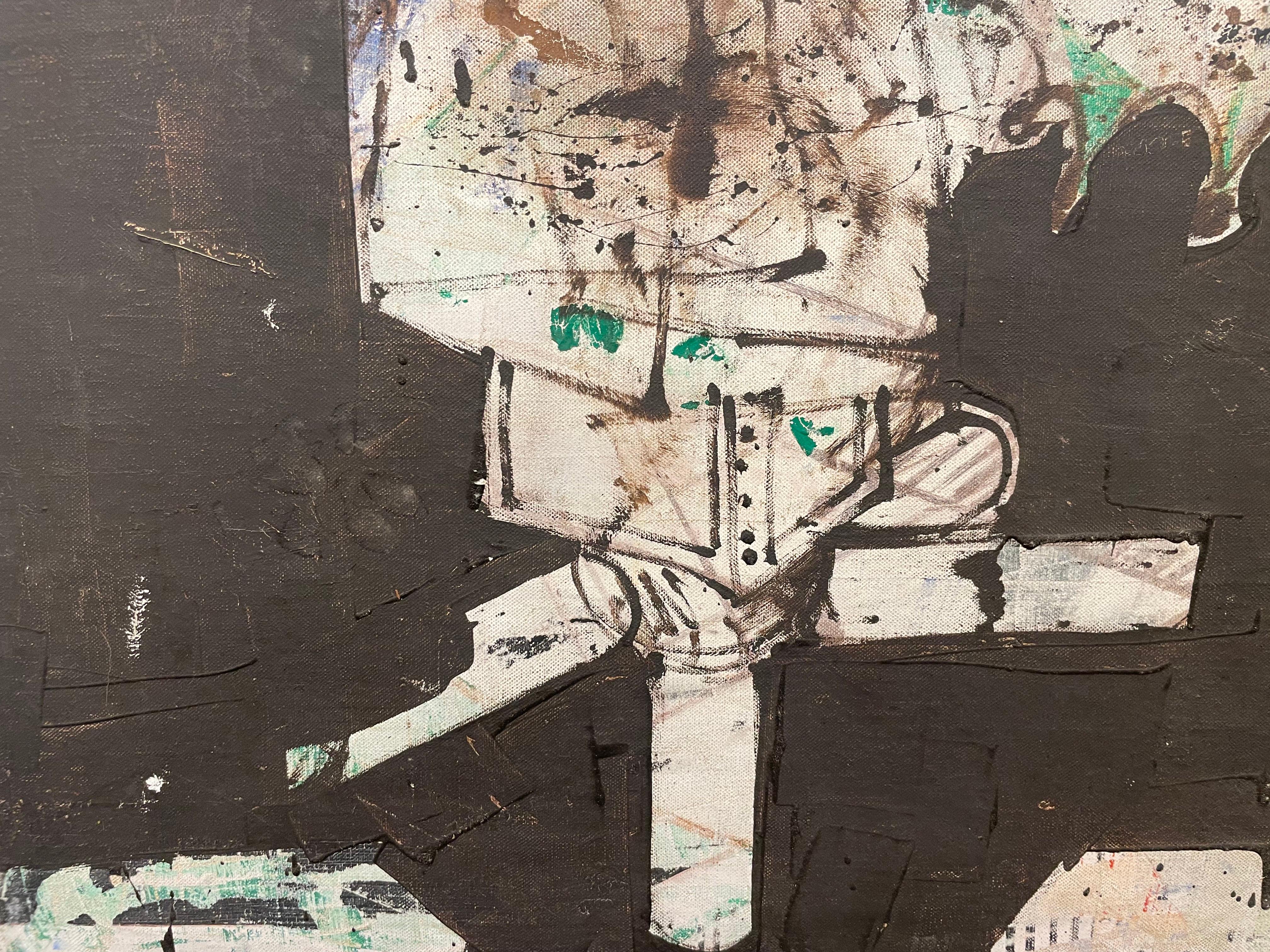 Gran pintura abstracta figurativa de finales de los 60, artista mexicano-americano en venta 6