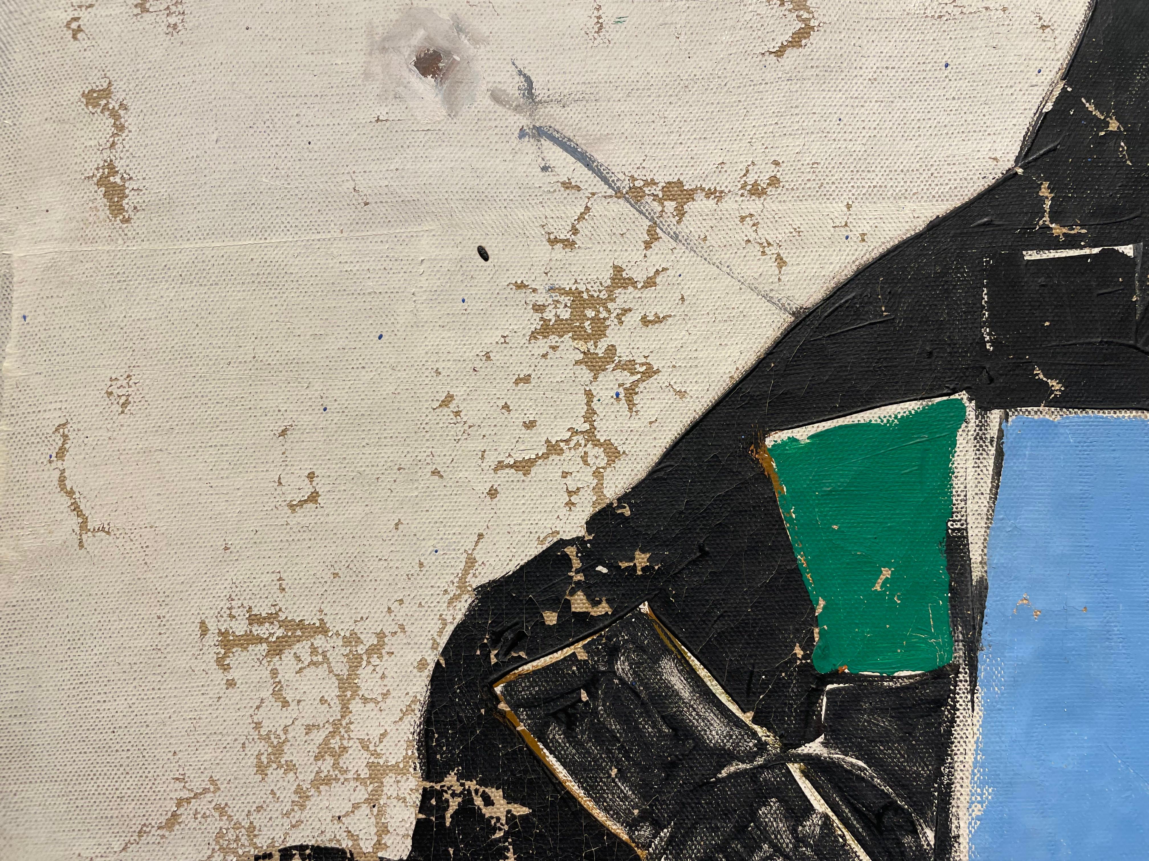 Gran pintura abstracta figurativa de finales de los 60, artista mexicano-americano en venta 6