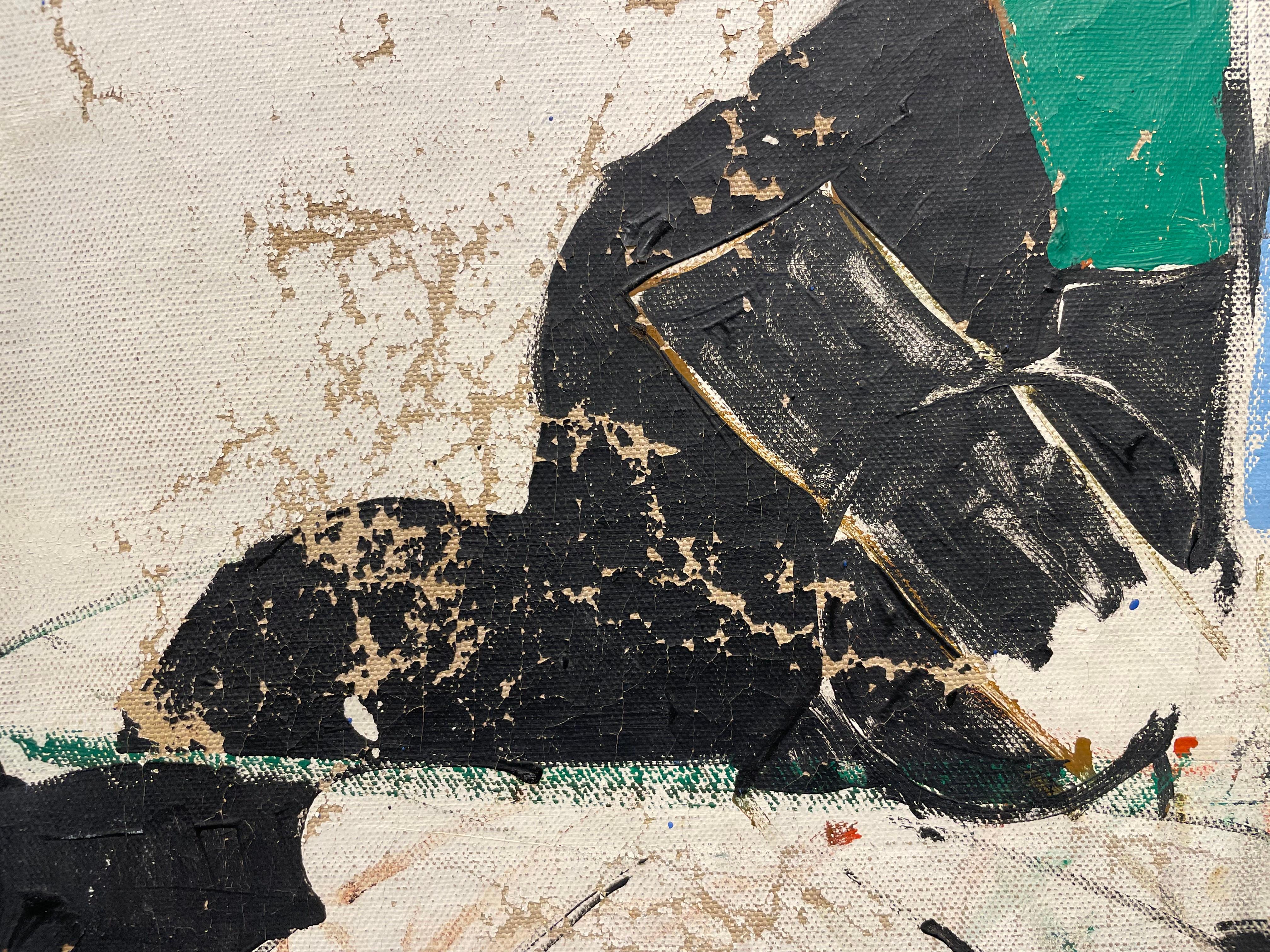 Gran pintura abstracta figurativa de finales de los 60, artista mexicano-americano en venta 7