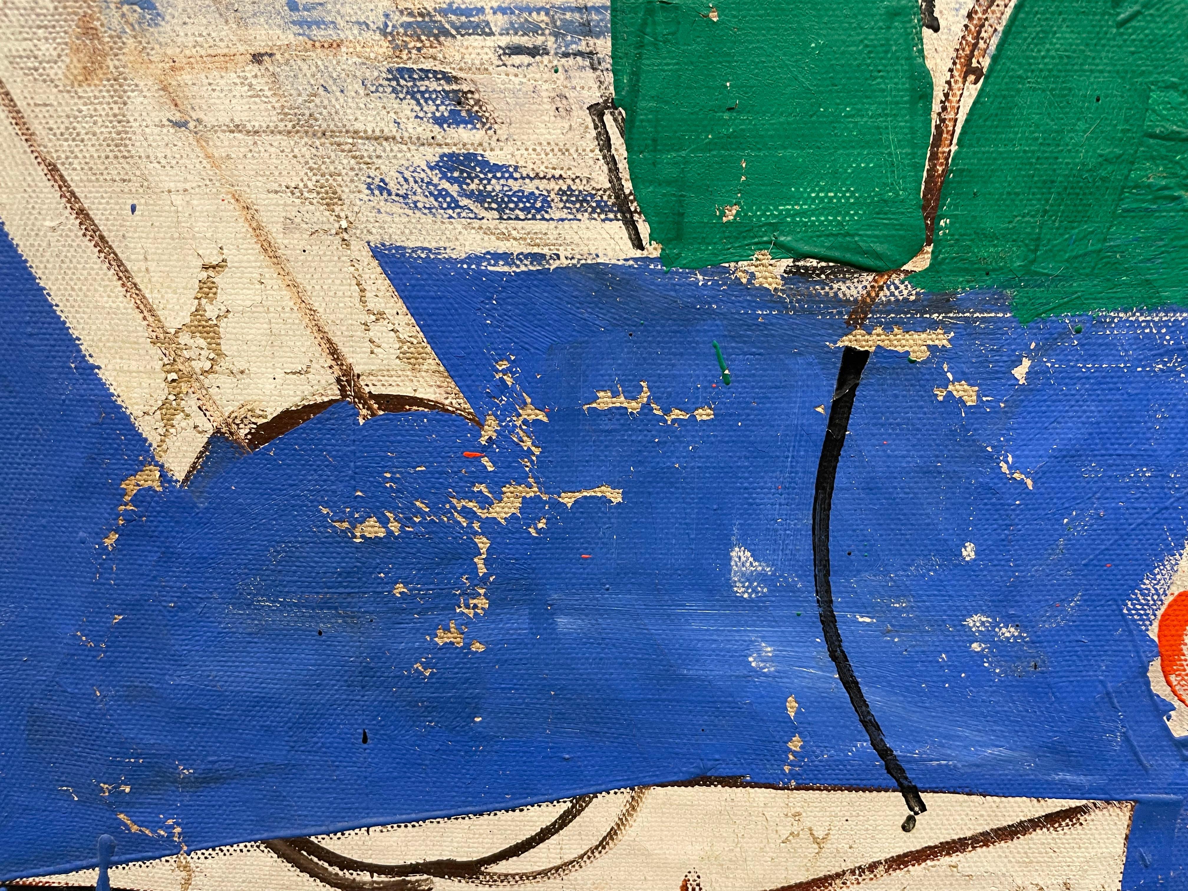 Gran pintura abstracta figurativa de finales de los 60, artista mexicano-americano en venta 9
