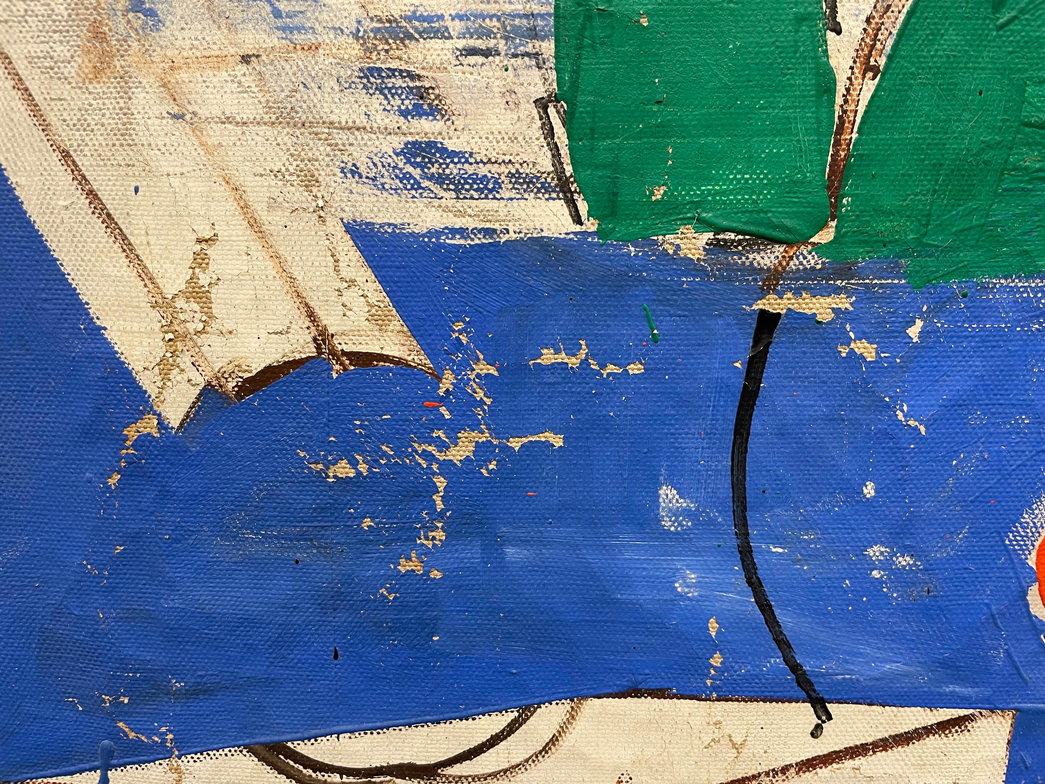 Gran pintura abstracta figurativa de finales de los 60, artista mexicano-americano en venta 10
