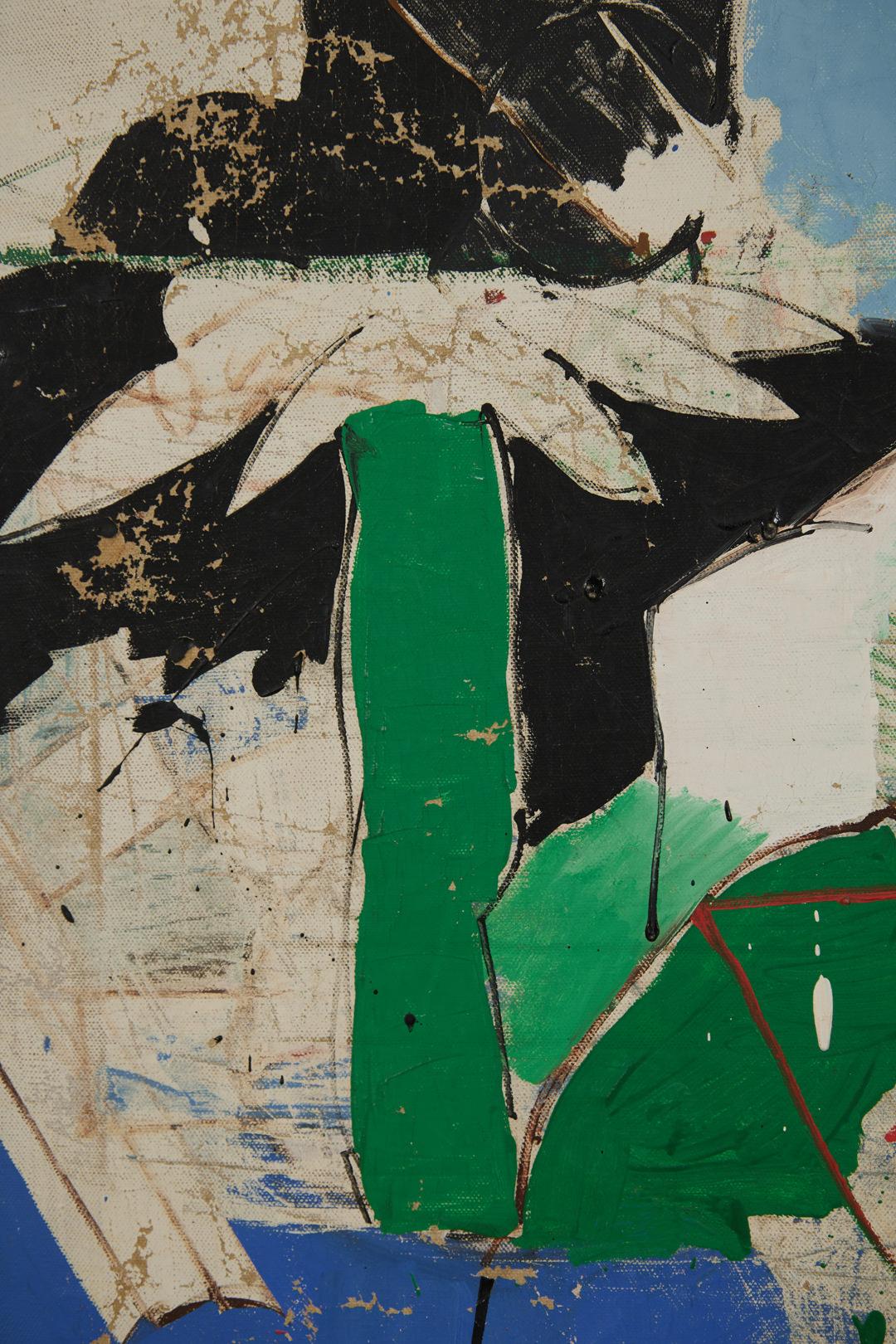 Gran pintura abstracta figurativa de finales de los 60, artista mexicano-americano - Painting de Miguel Conde