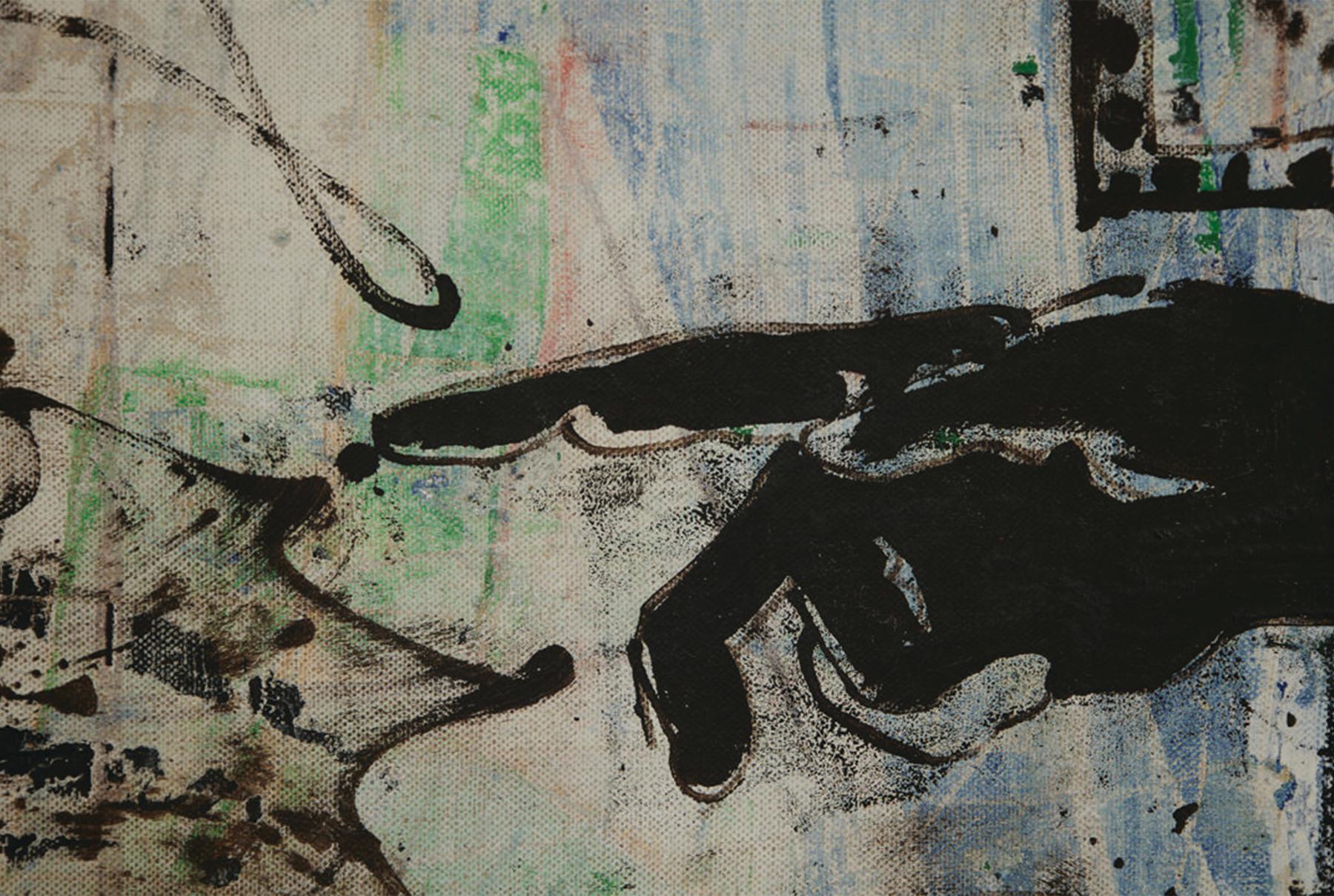 Miguel Condé (mexicano/estadounidense, nacido en 1939)
Sin título, 1969
Óleo sobre lienzo
Firmado y fechado abajo a la derecha
39 x 33,5 pulgadas

Miguel Condé es un pintor figurativo, dibujante y grabador mexicano. Según Radio France, es 