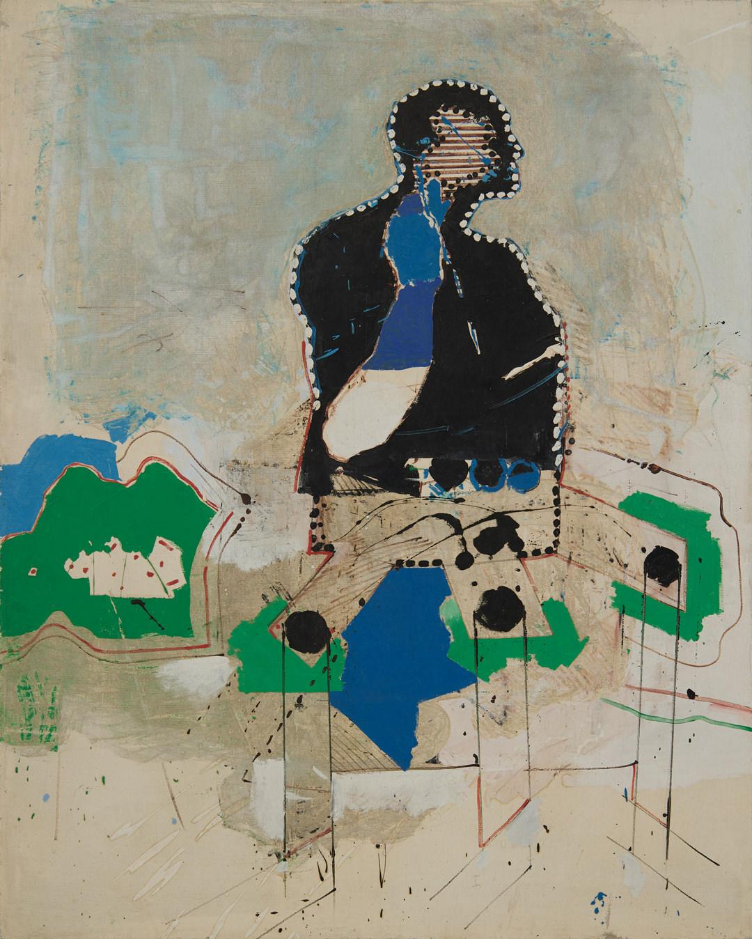 Abstract Painting de Miguel Conde - Gran pintura abstracta figurativa de finales de los 60, artista mexicano-americano