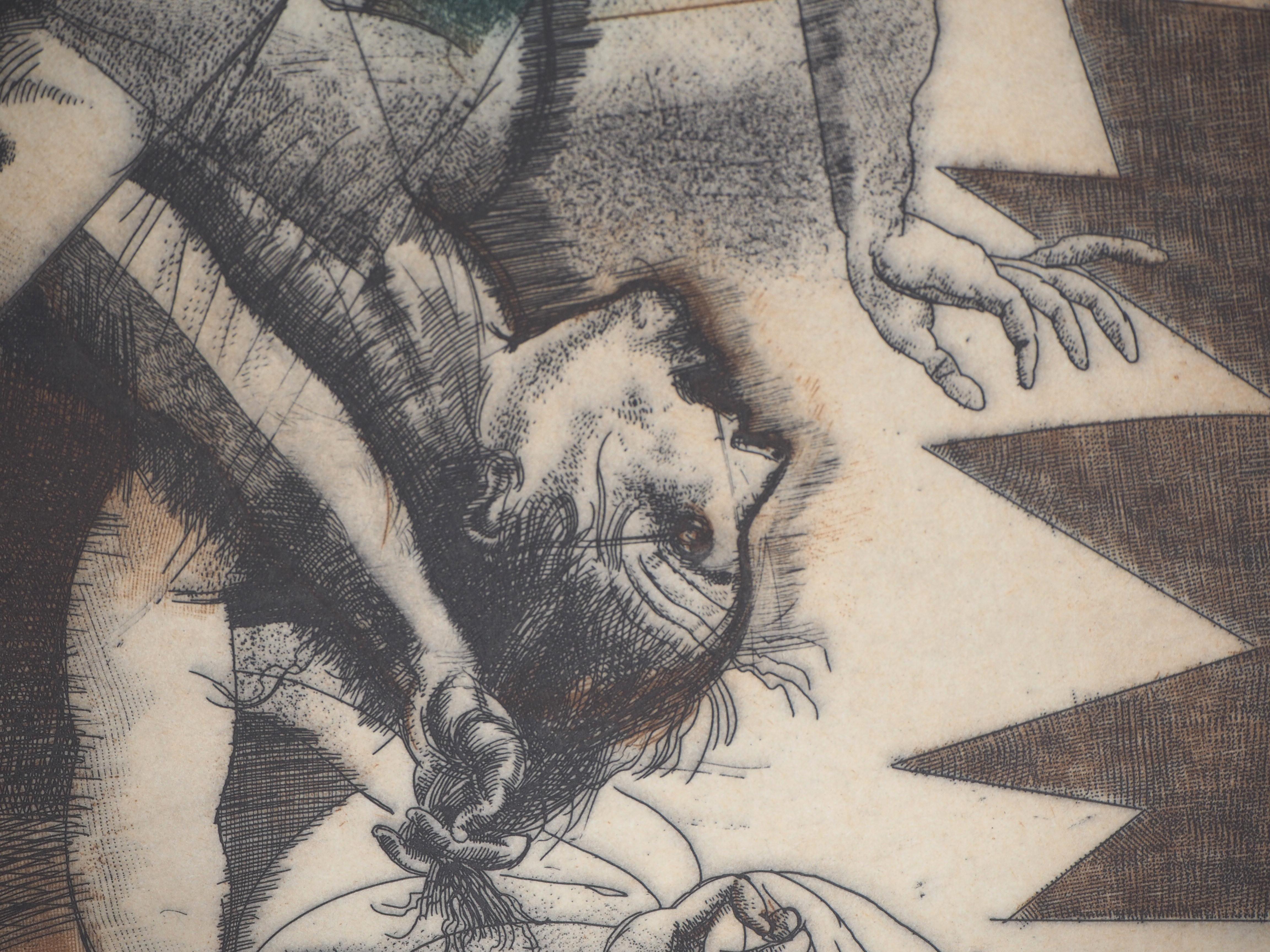 Scène de bataille - Gravure originale signée à la main en vente 3