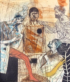 «Fábula de magos», aguafuerte/aguatinta de Miguel Conde
