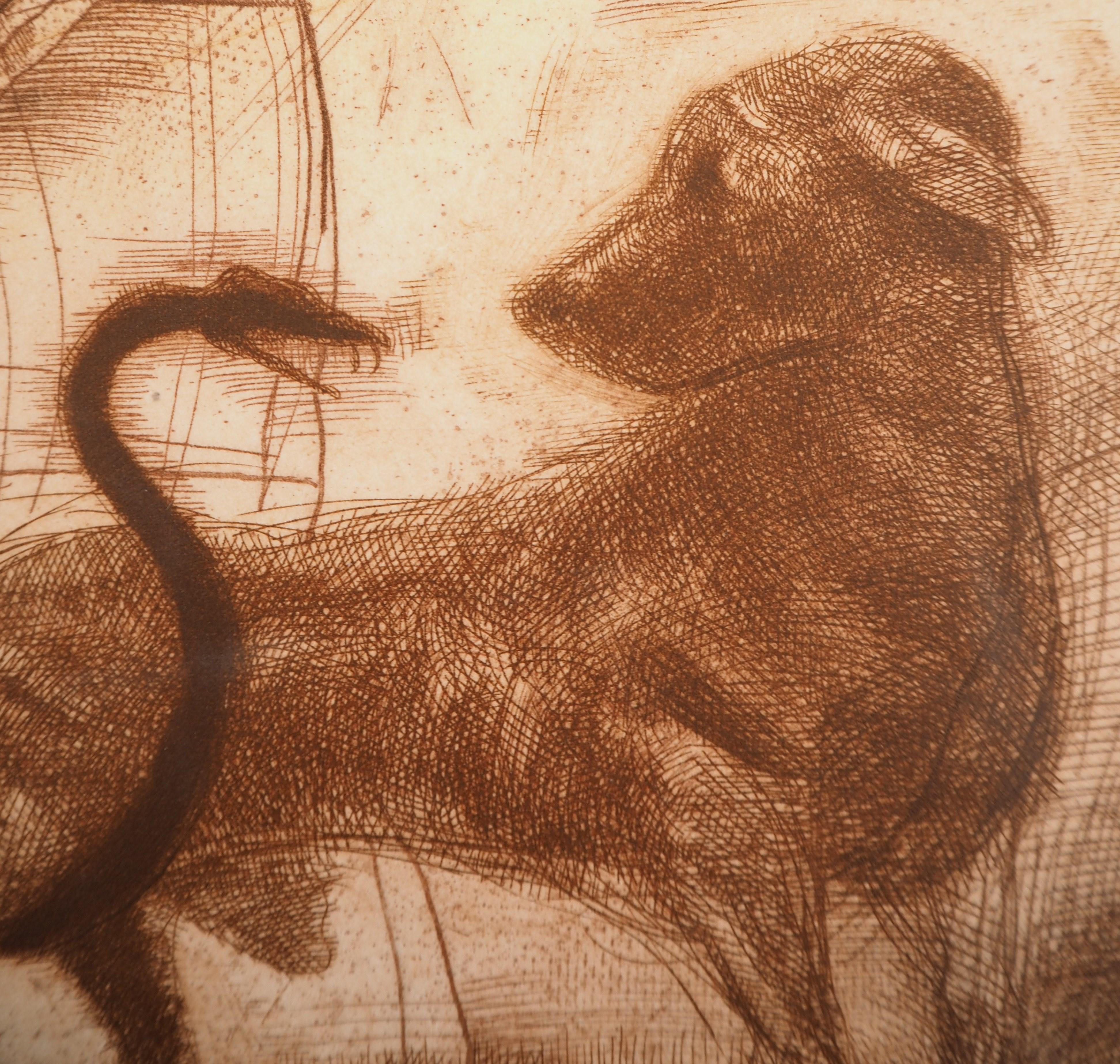 Miguel CONDÉ (1939-)
Veterinarian, Animal Lover, 1981

Original etching
Signed in pencil
Numbered / 80 copies
On vellum, 24 x 16.5 cm (c 10 x 6.5 in)

Excellent condition