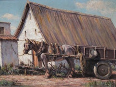 Intitolato "Esperando" - Olio su tablex - Firmato e incorniciato