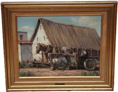 Intitolato "Esperando" - Olio su tablex - Firmato e incorniciato