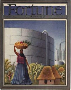 Original Fortune October 1938 vintage magazine cover  linen backed