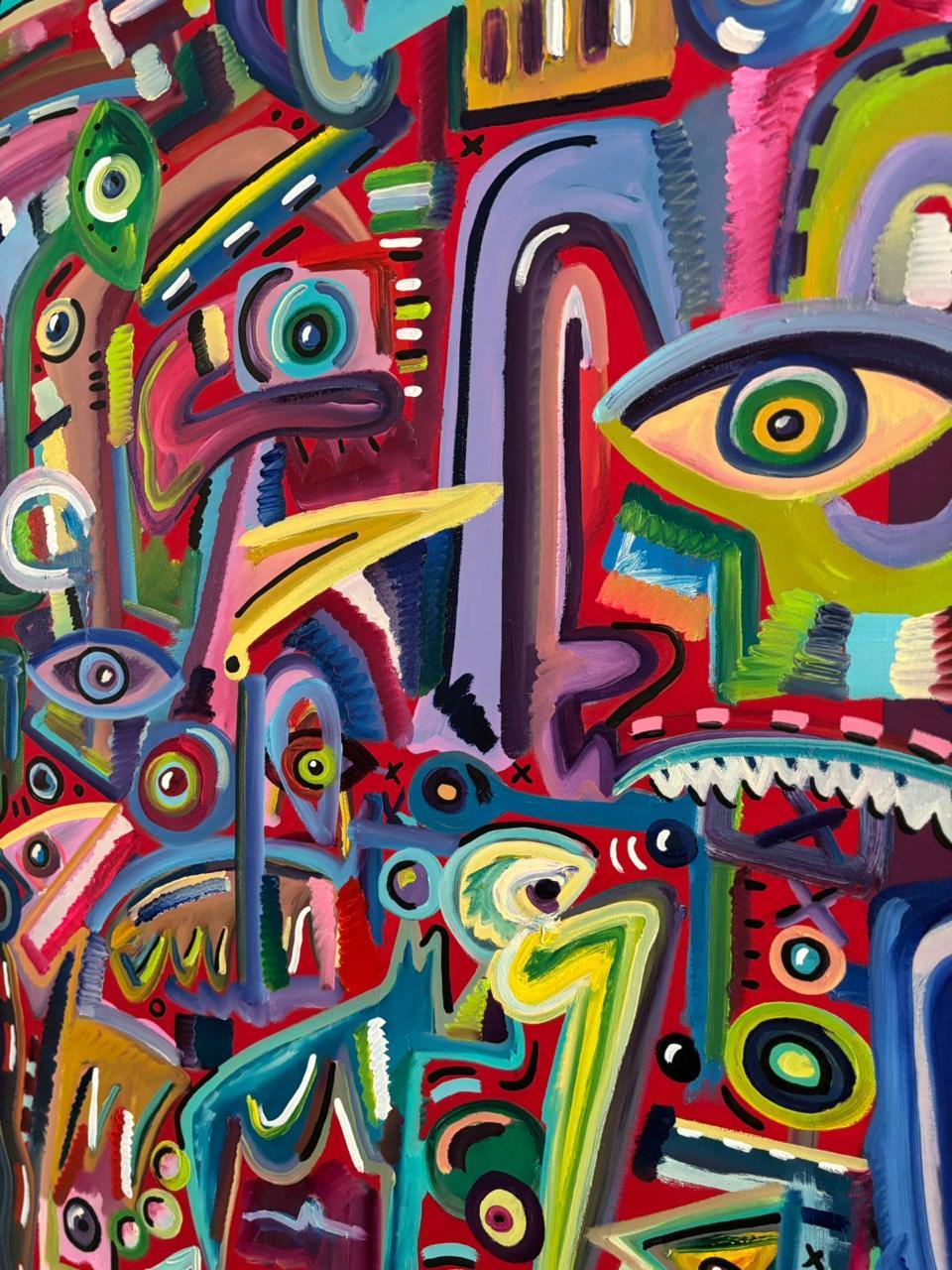 Sueños, Máquinas y Alebrijes, Zeitgenössische Kunst, Abstrakte Malerei, 21. Jahrhundert – Painting von Miguel Cuauhtemoc