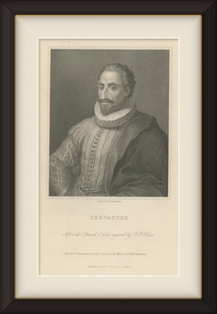 Miguel de Cervantes, Autor von „Don Quijote“, antikes gestochenes Porträt