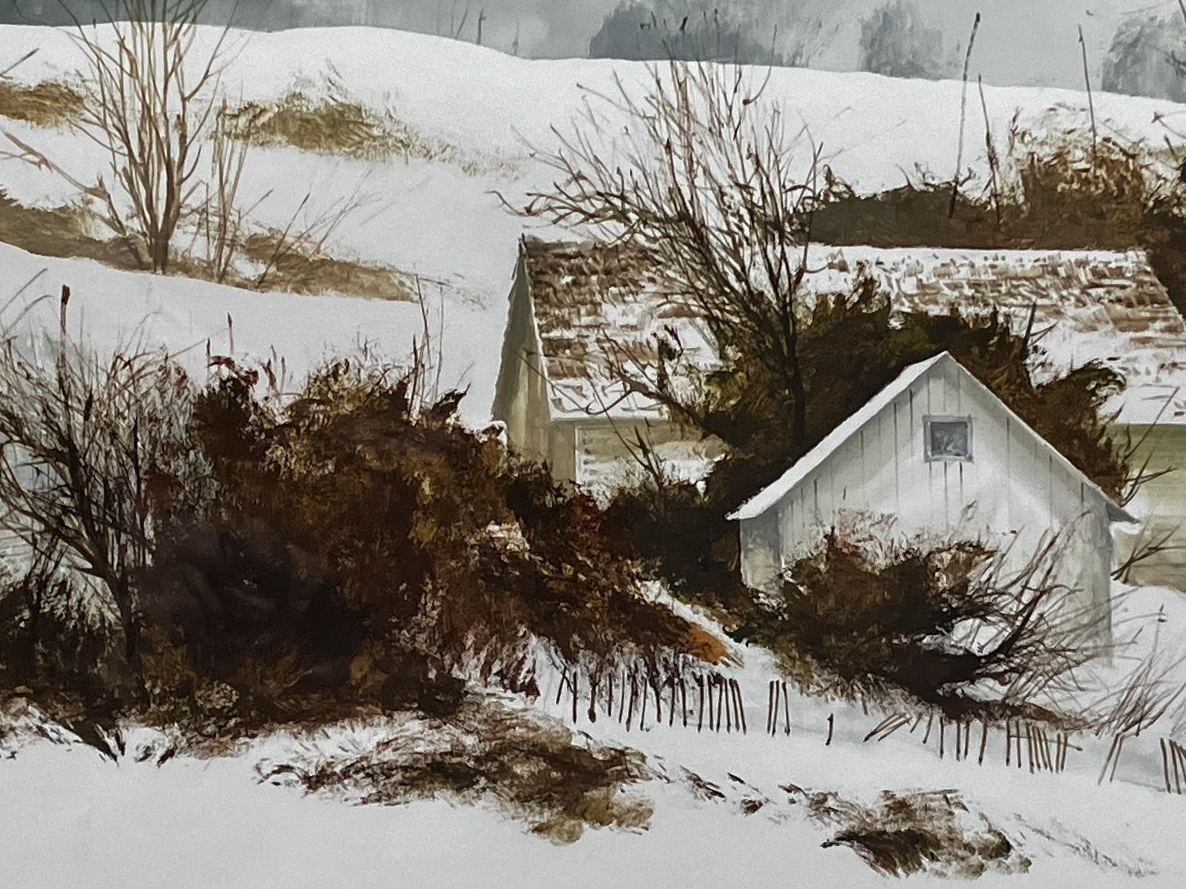 Winter-Vignette (Braun), Landscape Painting, von Miguel Dominguez