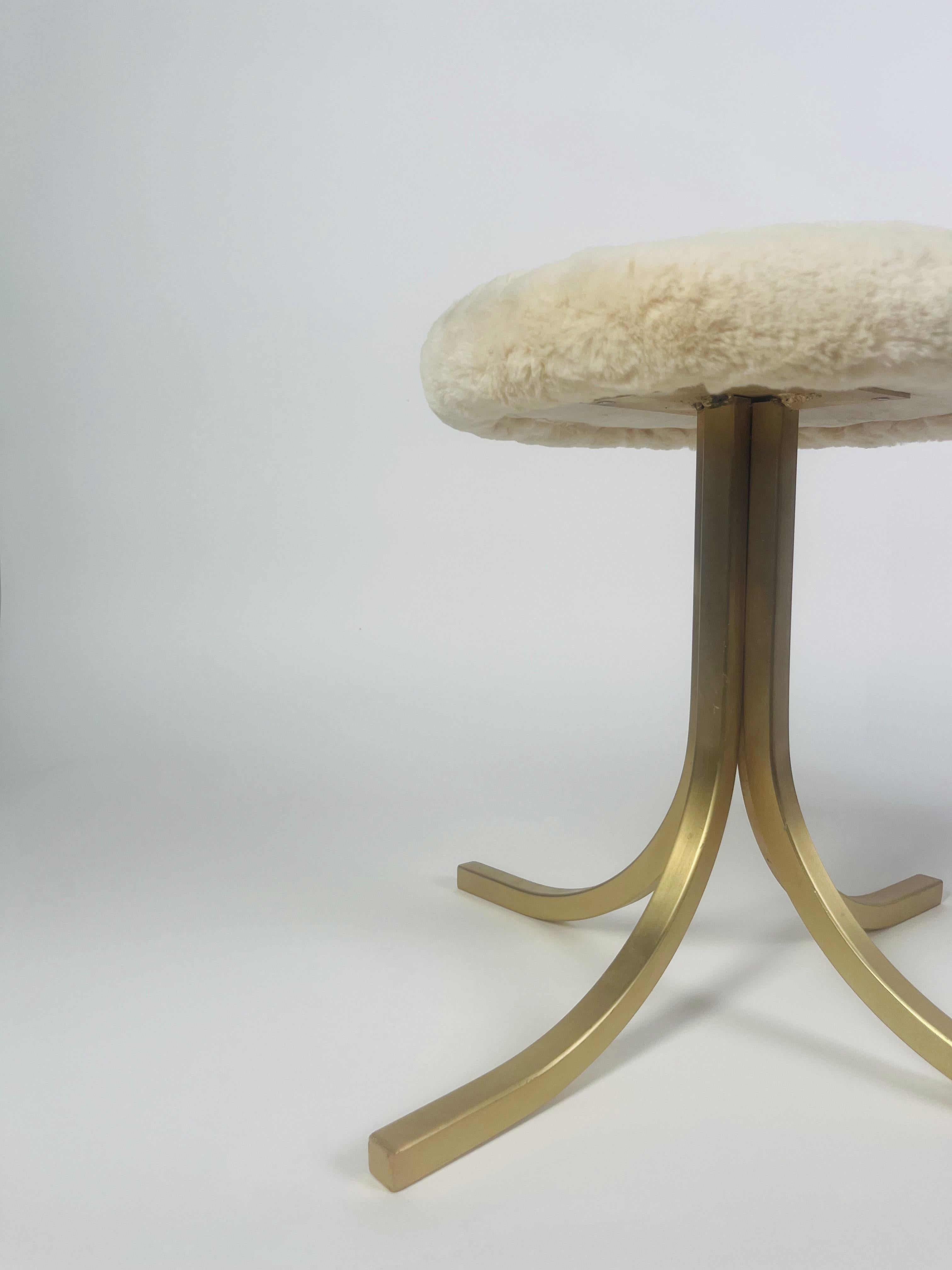 Brass Miguel Fisac Stool For Sale