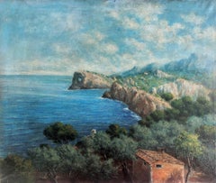 Coast Valldemosa Mallorca Spain oil on canvas painting