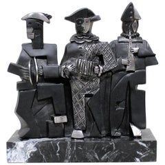 Sculpture de trois musiciens cubistes de Miguel Guia