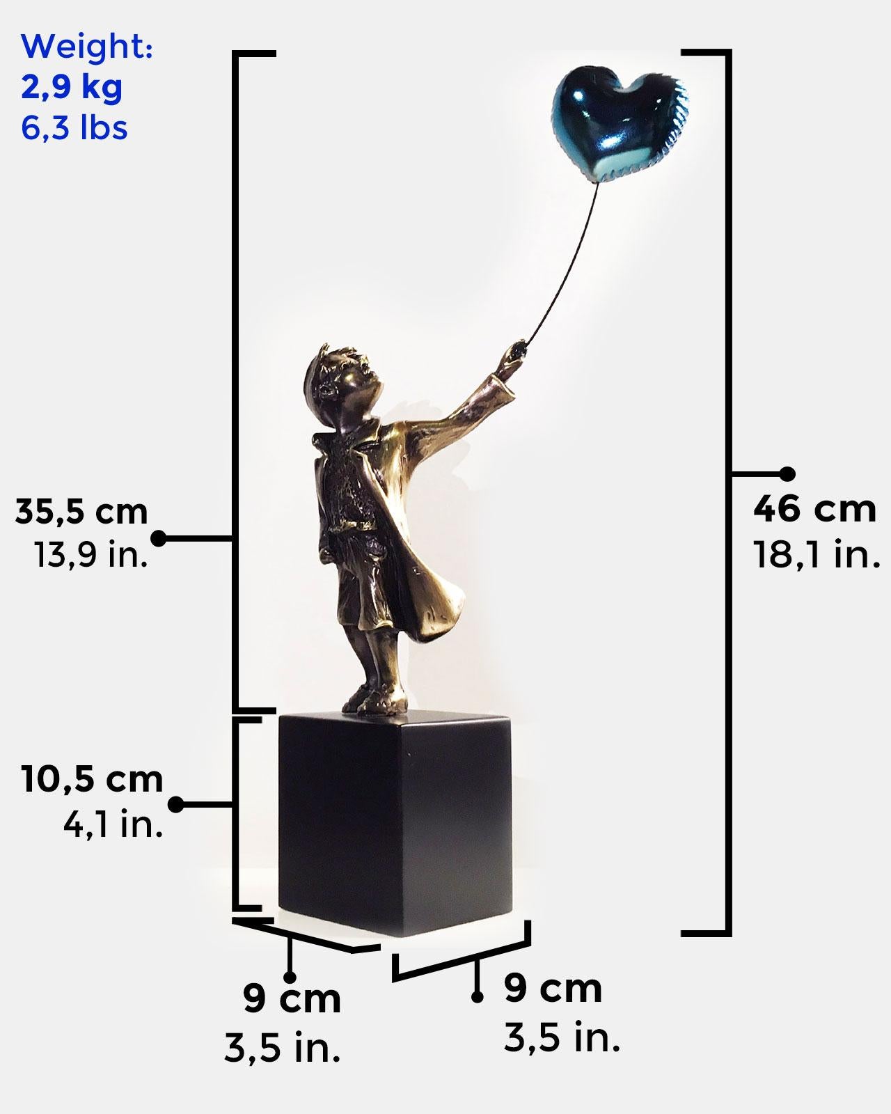 A boy with balloon Big - Miguel Guía Street Art Cast bronze Sculpture 4