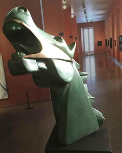 Großes kubistisches Pferd aus Guernica-Bronzeguss – kubistische Skulptur von Miguel Gua