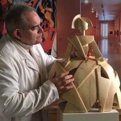 Big Infant Girl Air and Wood – Miguel Guía Cubist Sweden pine tree Sculpture