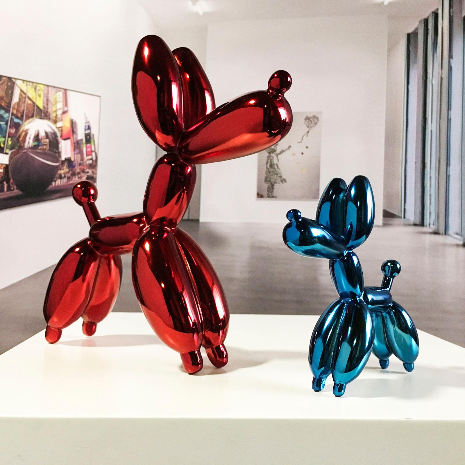 Blue Dog Balloon 12 - Miguel Guía, Pop Art Nickel layer Sculpture 6