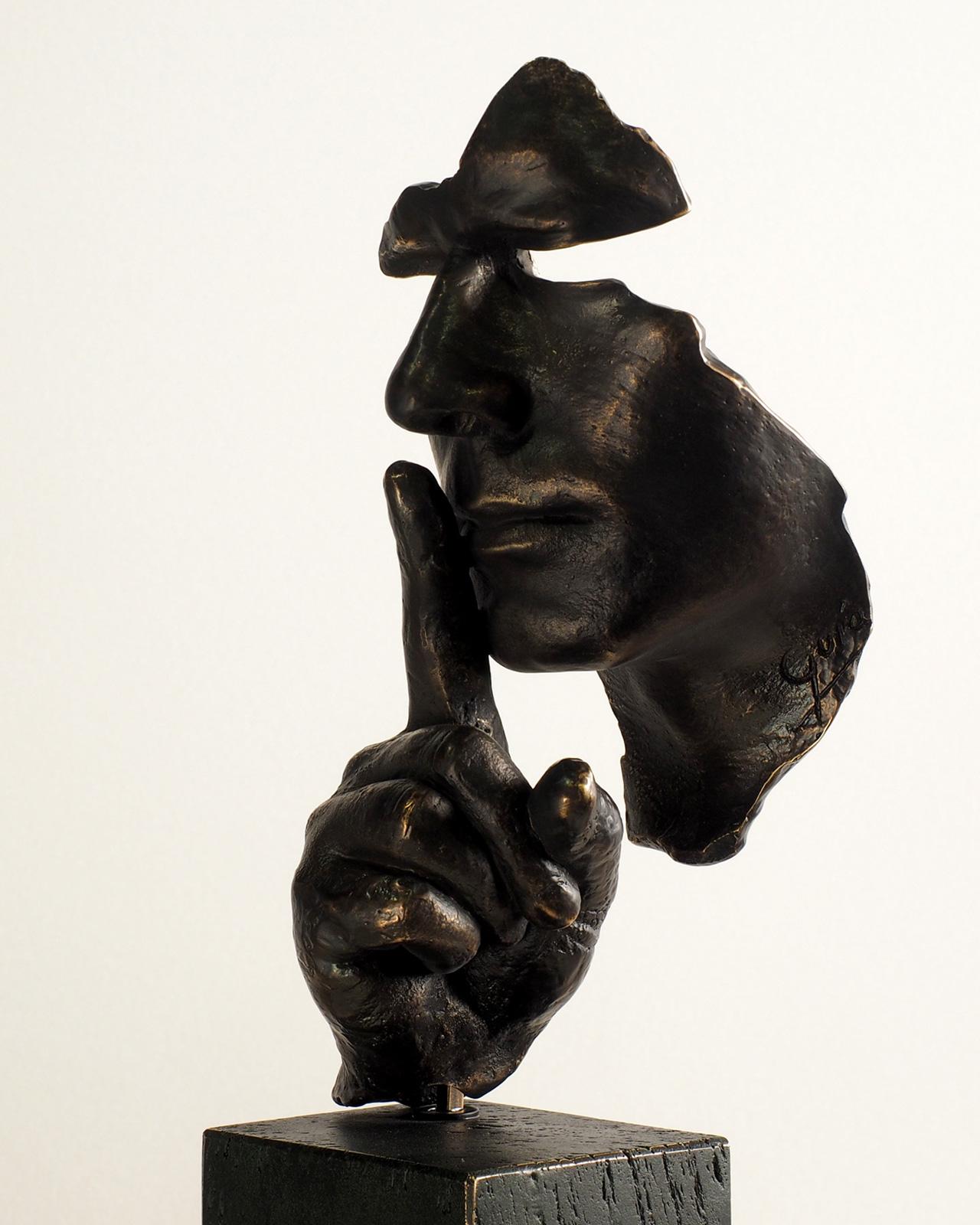 Calm und Silber Miguel Gua Realismus Bronze-Skulptur 7