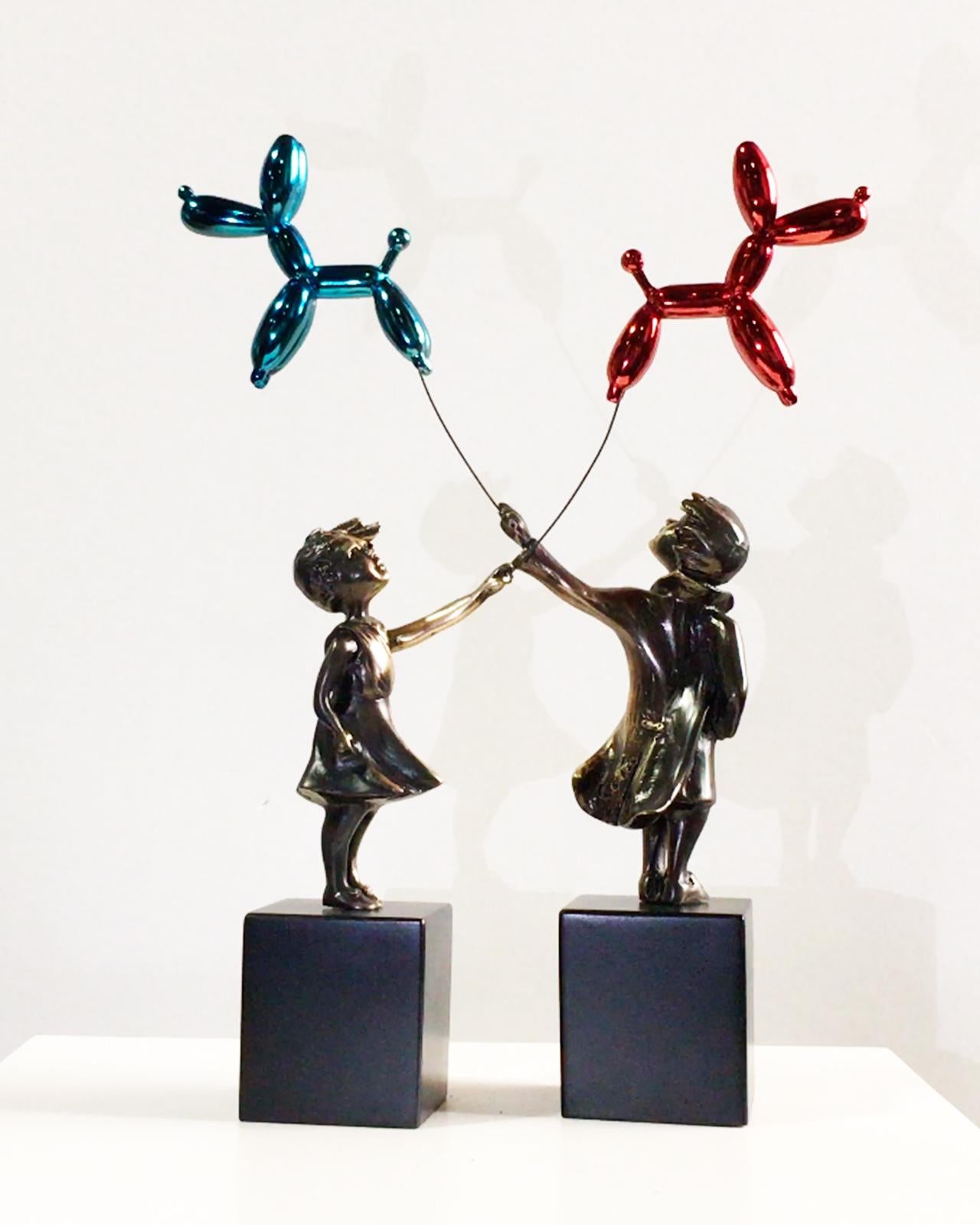 Child with balloon dog Big – Miguel Guía Street Art Cast bronze Sculpture 15