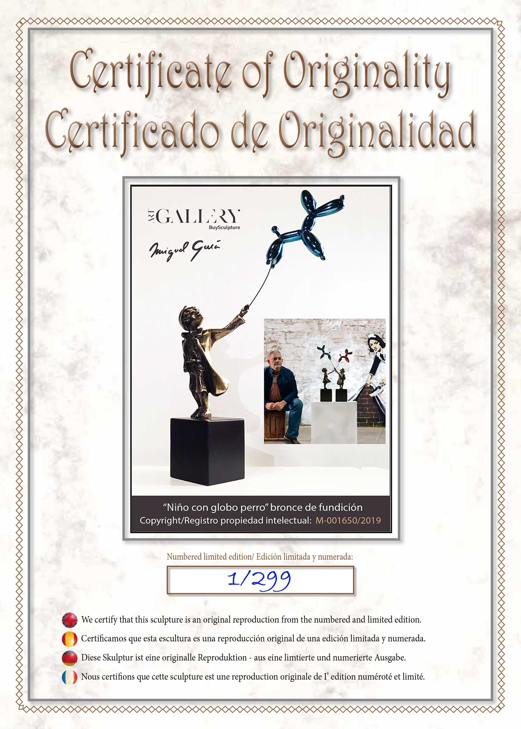 Child with balloon dog Big – Miguel Guía Street Art Cast bronze Sculpture 13