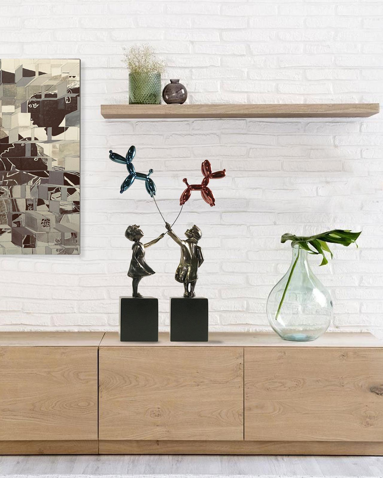 Child with balloon dog Big – Miguel Guía Street Art Cast bronze Sculpture 2