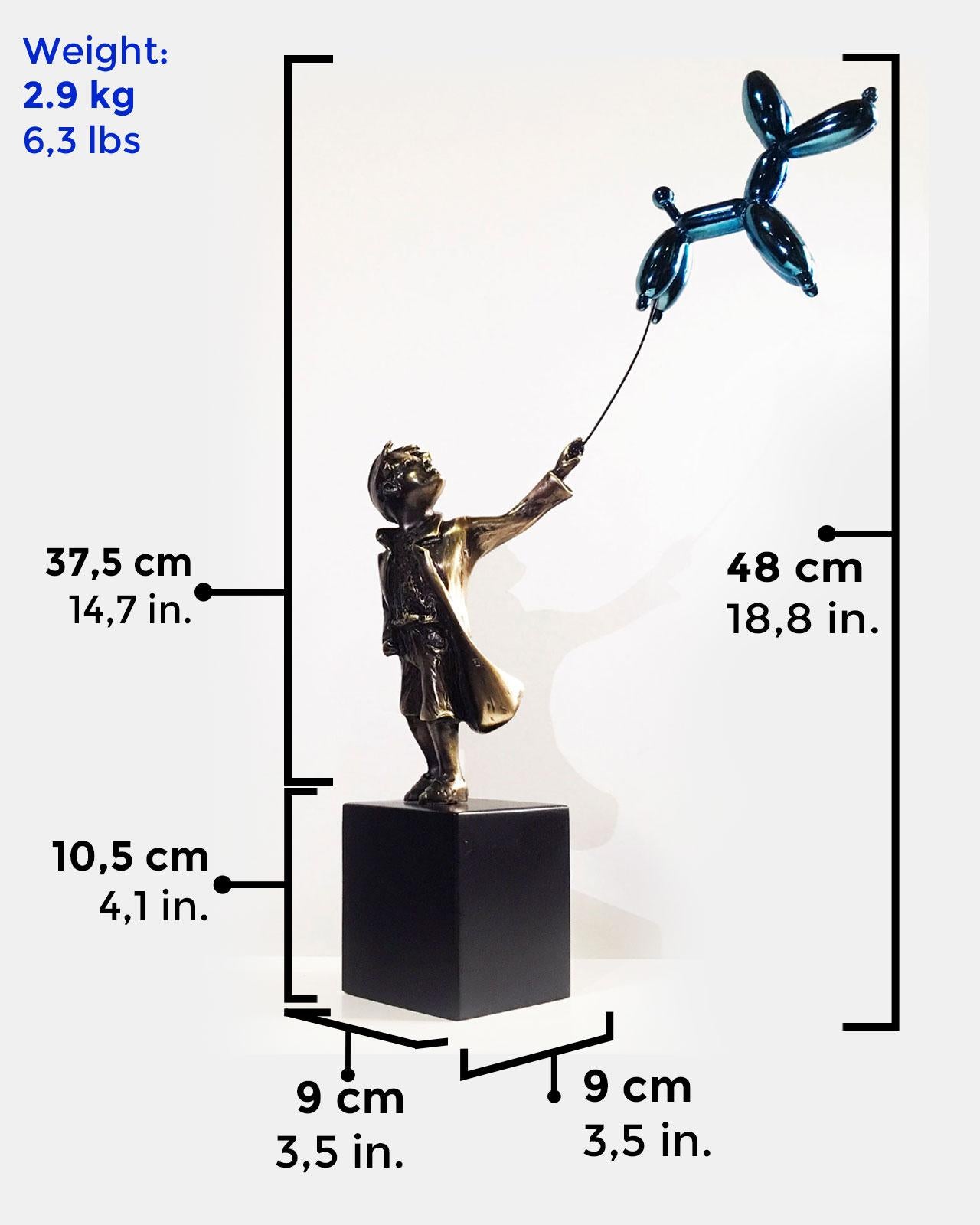 Kind mit Ballonhund Big - Miguel Guía Street Art Bronzeguss Skulptur 4