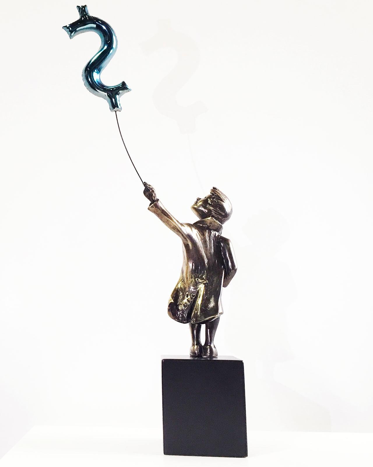 Child with balloon dollar Big – Miguel Guía Street Art Cast bronze Sculpture 12
