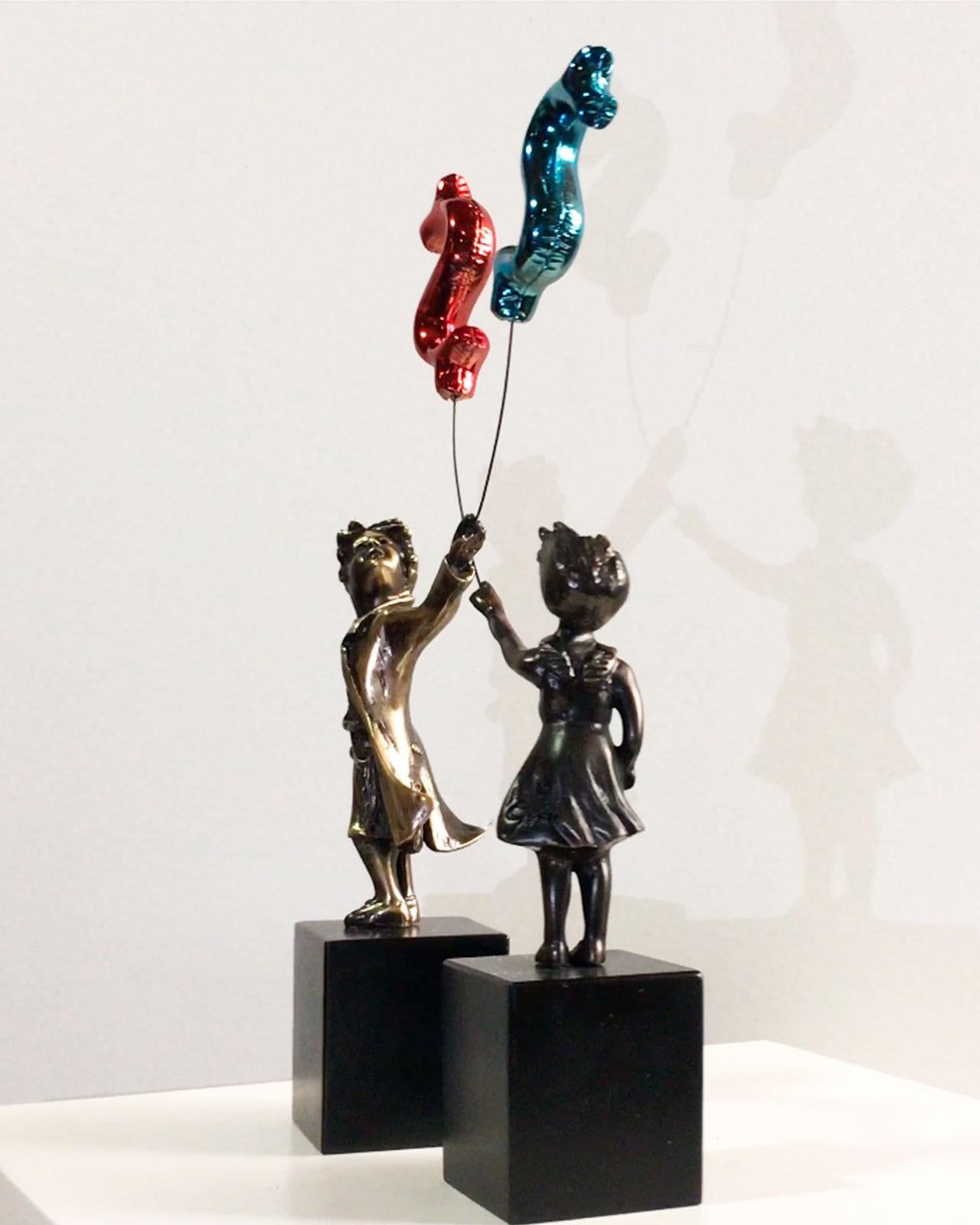 Child with balloon dollar Big – Miguel Guía Street Art Cast bronze Sculpture 15