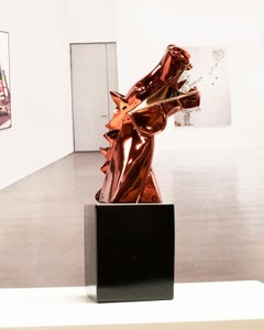 Cubist Horse Guernica Red - Miguel Guía Cubist Bronze layer Sculpture