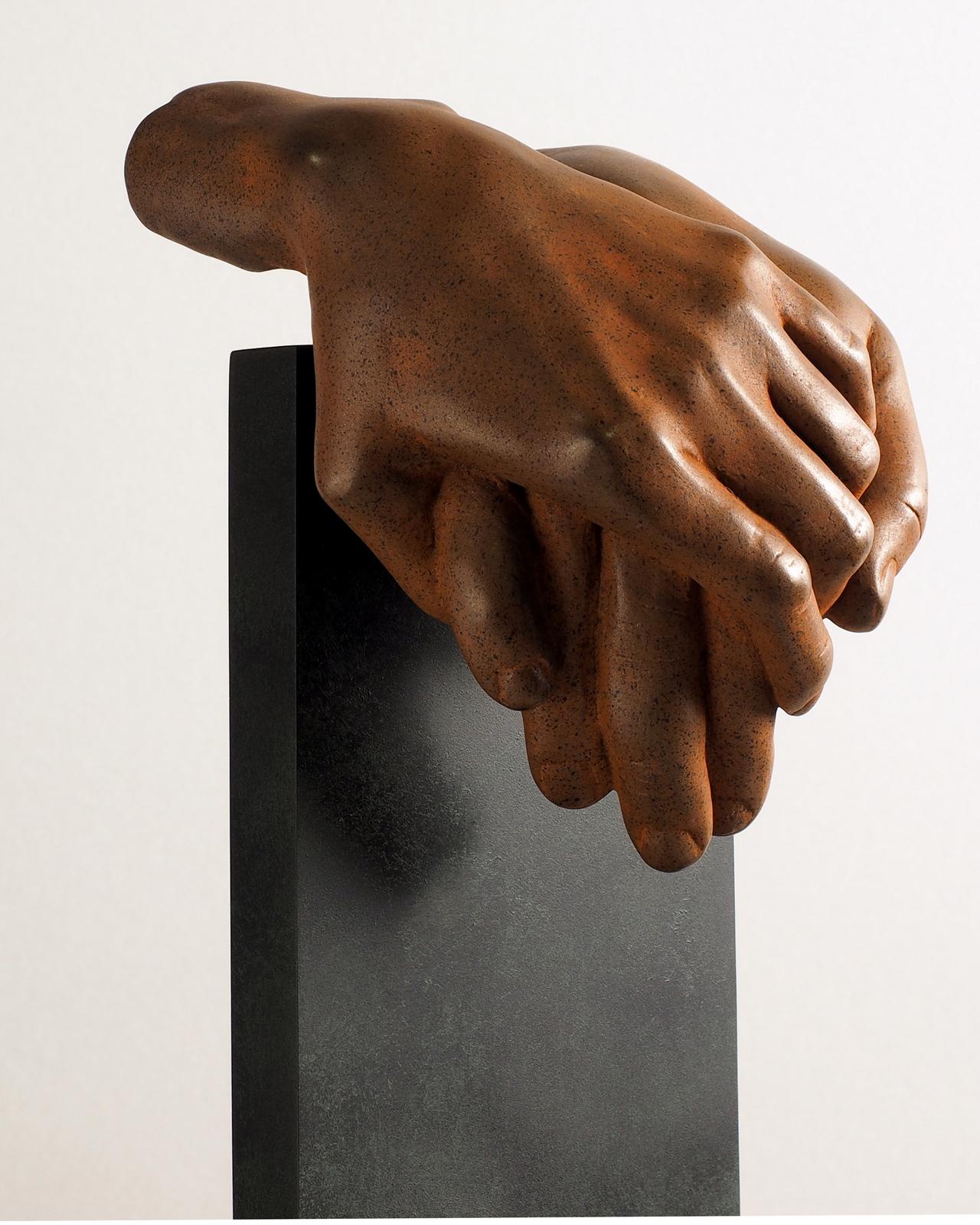 Do you feel the same? - Miguel Guía Realist Bronze layer Sculpture Figurative  For Sale 1