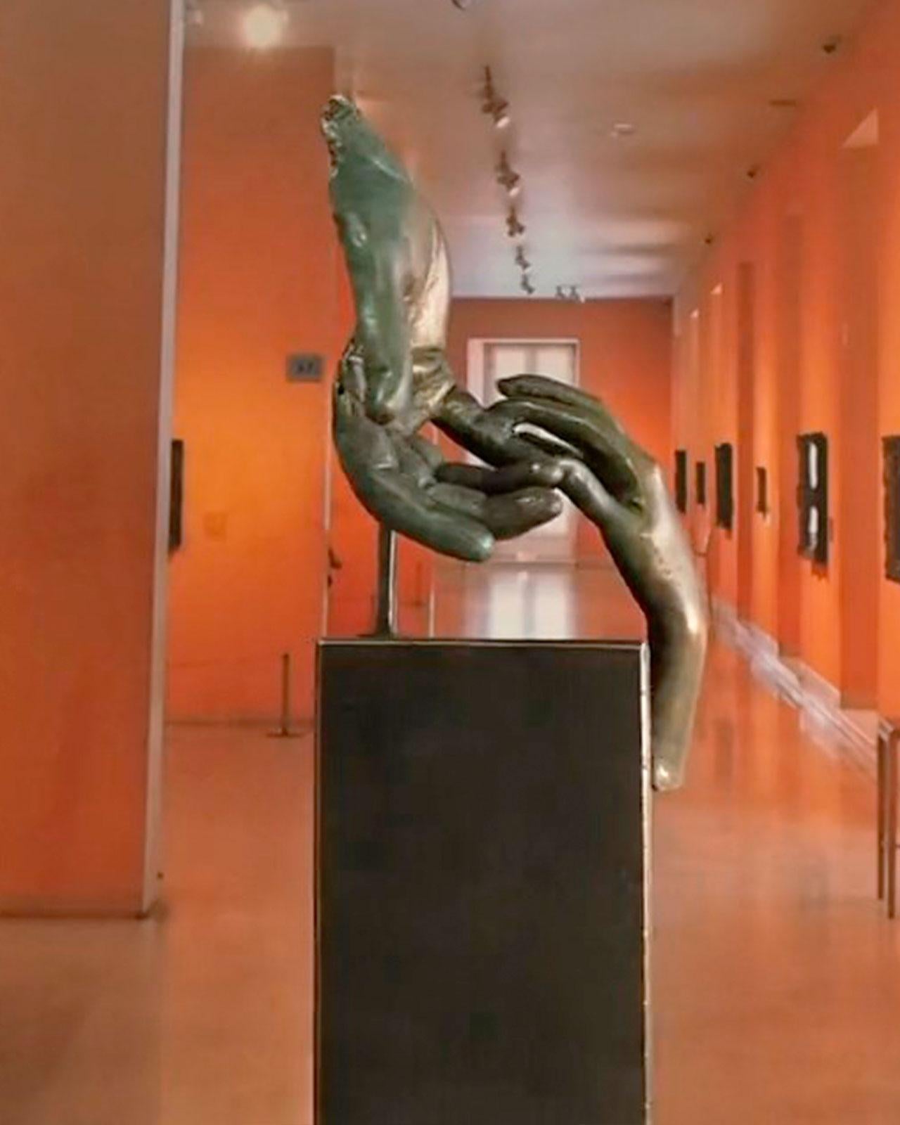 Father´s Hand - Miguel Guía Realist Bronze layer Sculpture For Sale 7