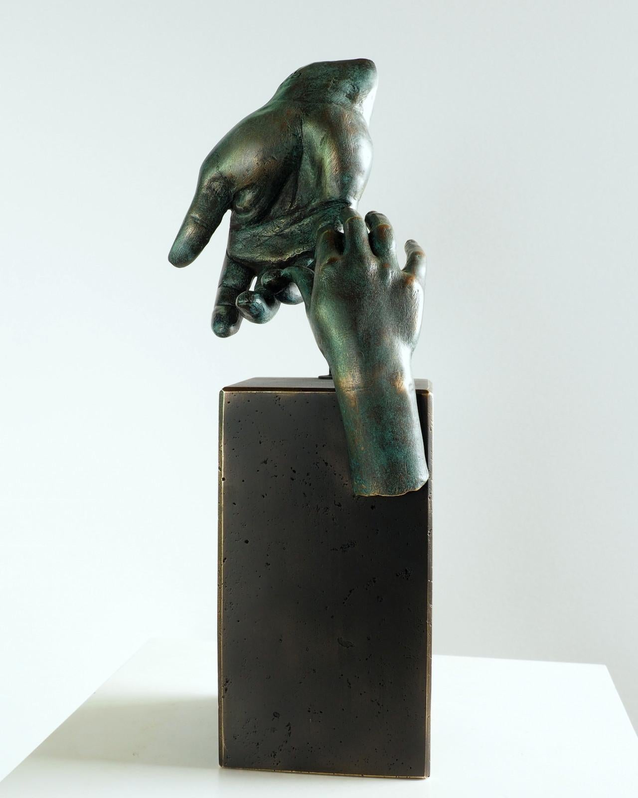 Father´s Hand - Miguel Guía Realist Bronze layer Sculpture