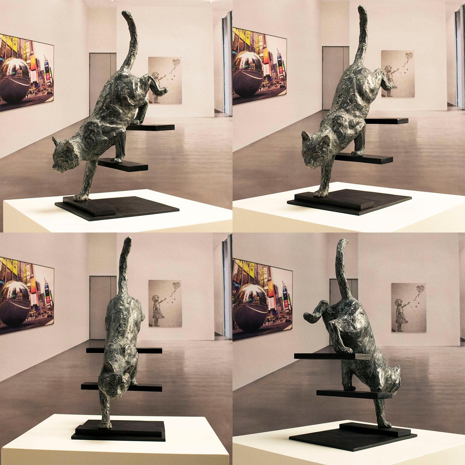 Feline stealth – Miguel Guía Impressionist Bronze Sculpture 5
