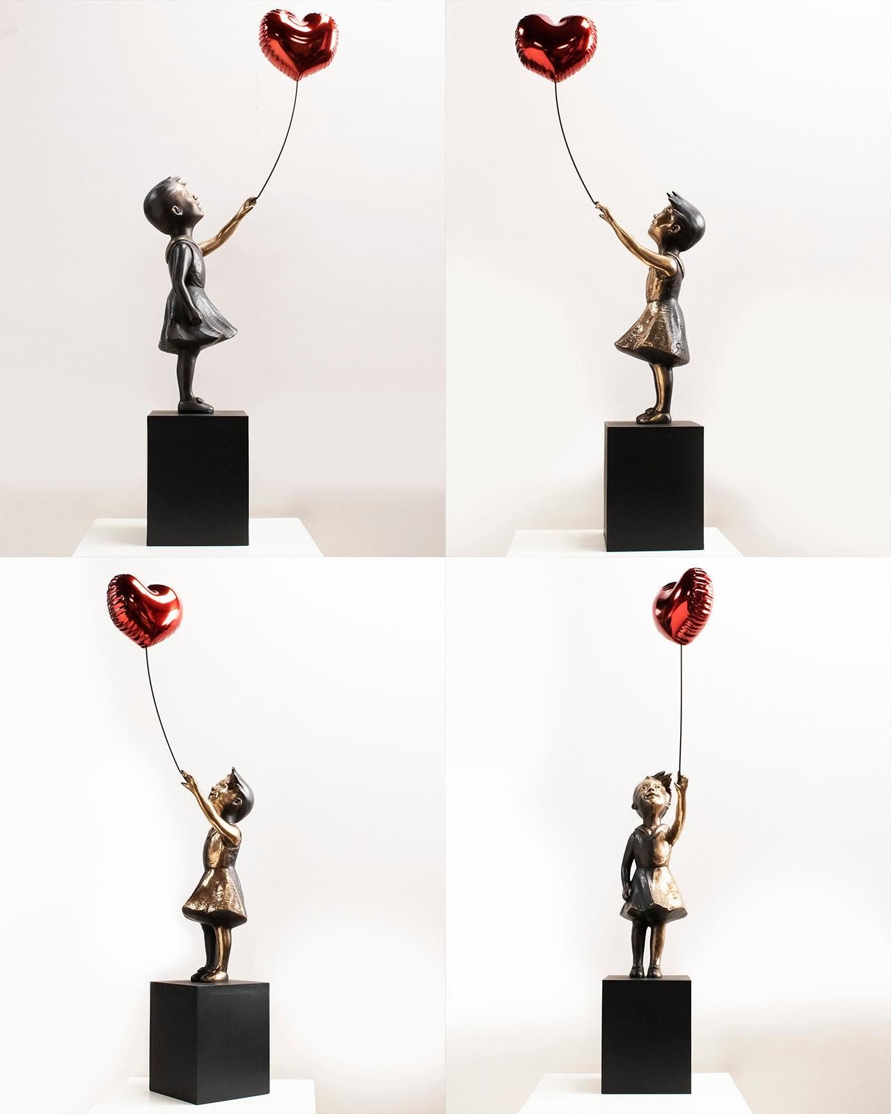 Girl with balloon 74 – Miguel Guía Street Art Cast bronze Sculpture Big 4