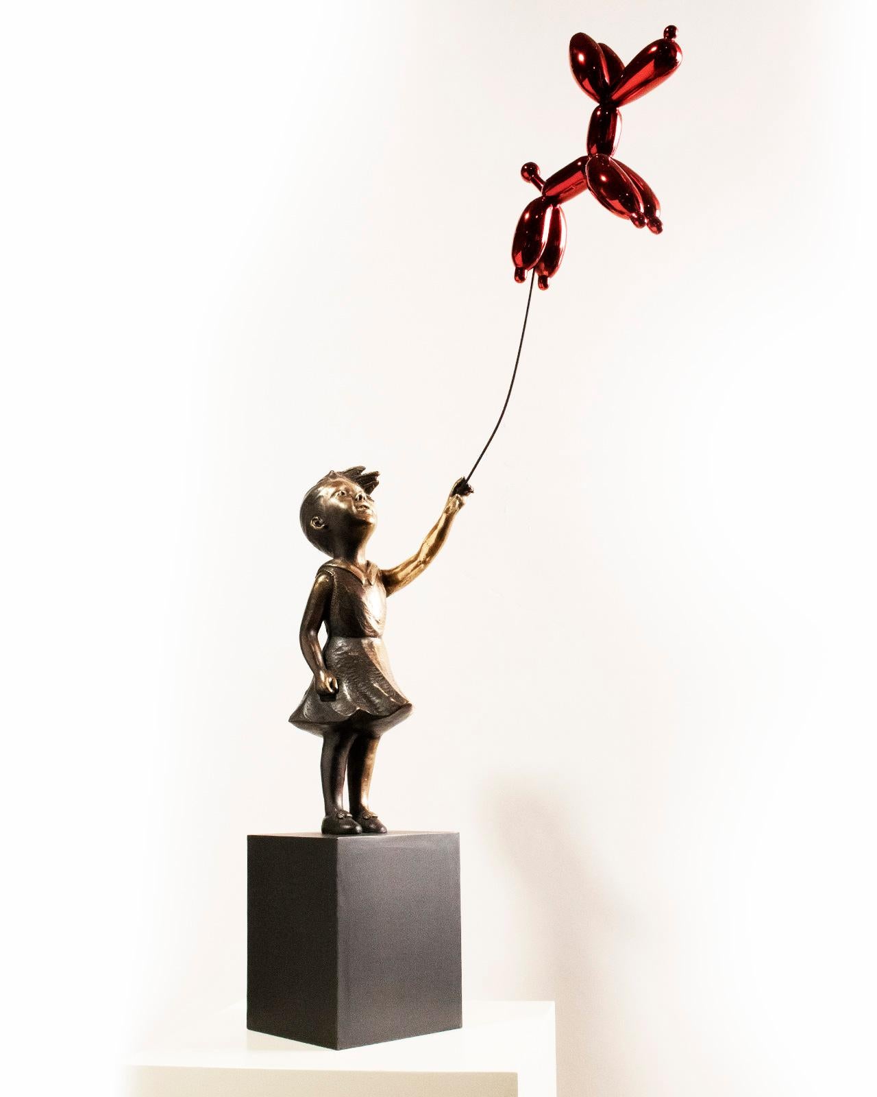 Girl with balloon dog 74 – Miguel Guía Street Art Cast bronze Sculpture Big 5