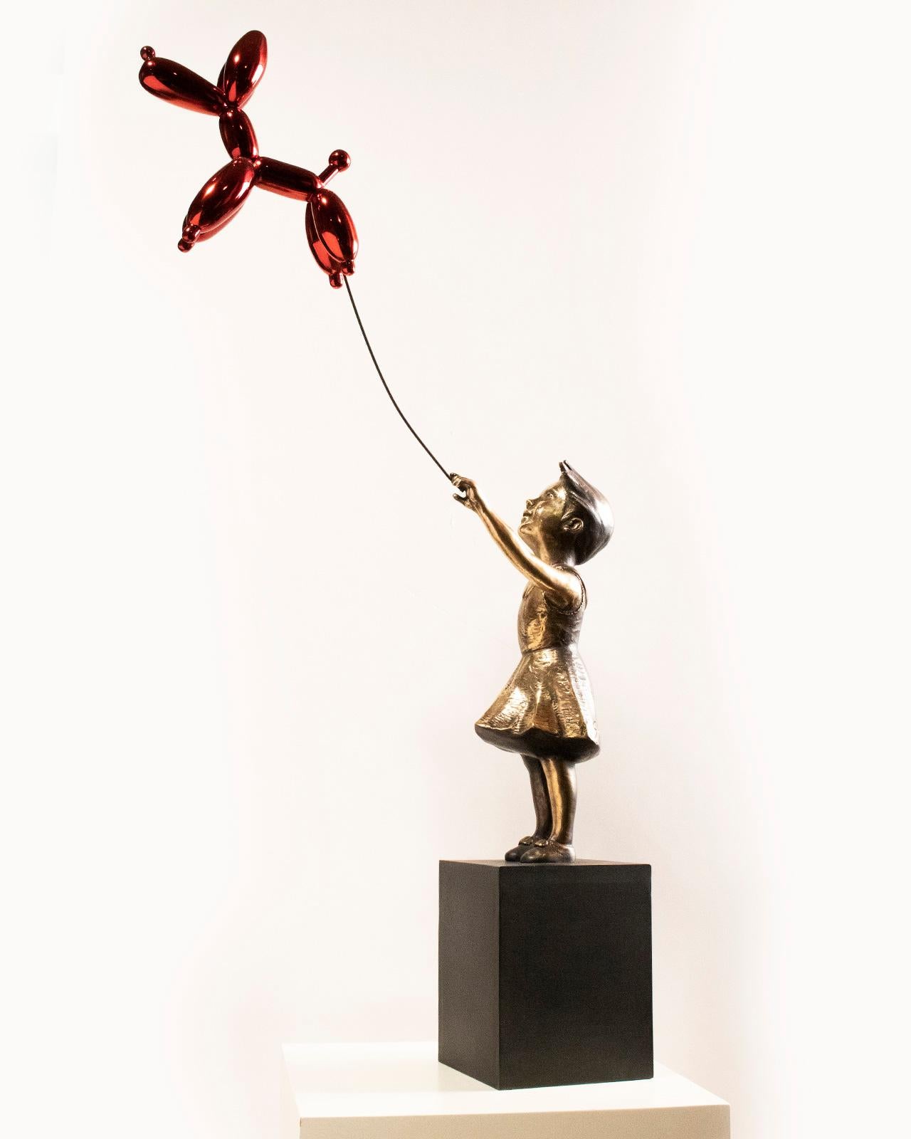 Girl with balloon dog 74 – Miguel Guía Street Art Cast bronze Sculpture Big 6