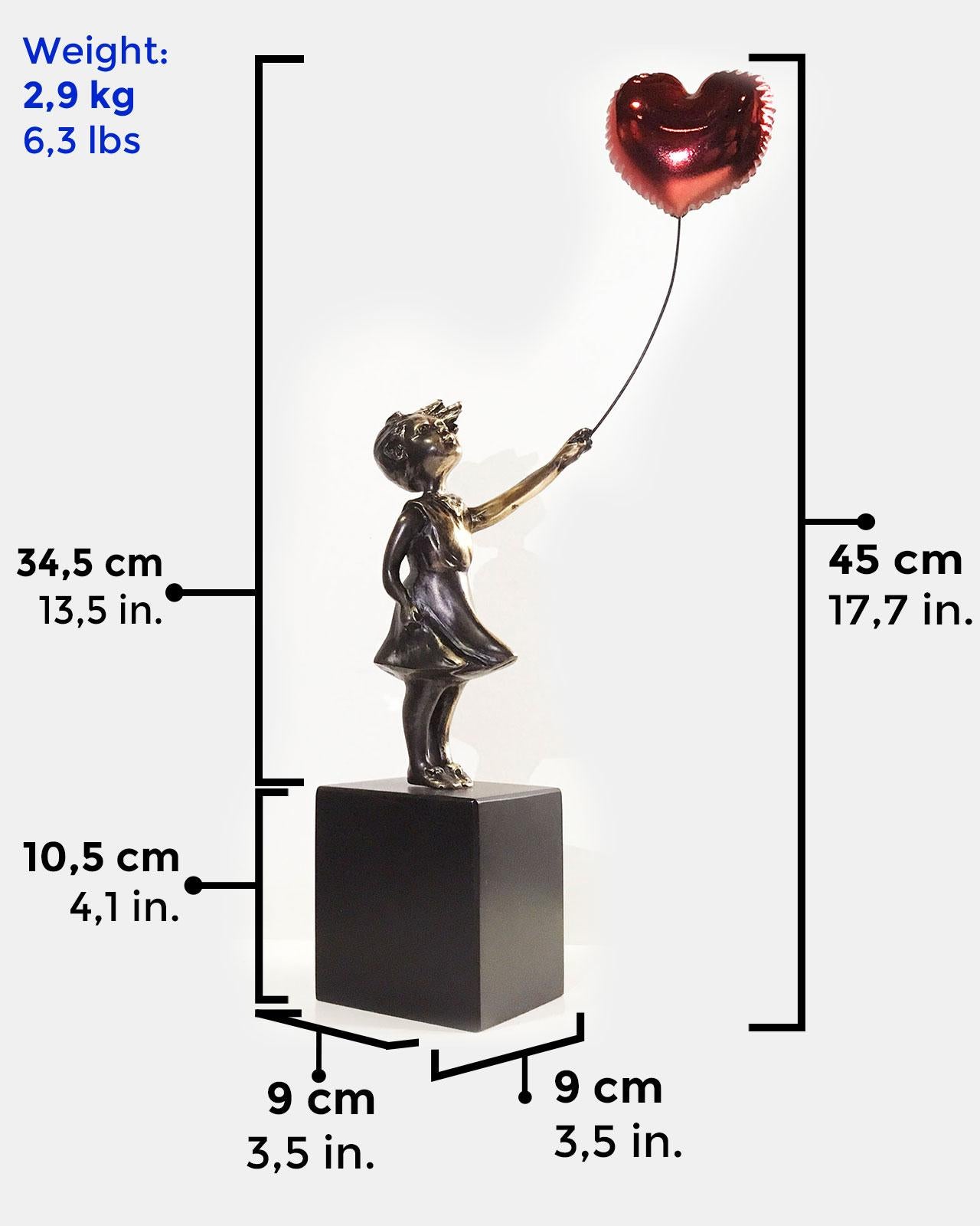 Girl with red balloon – Miguel Guía Street Art Cast bronze Sculpture Big 4