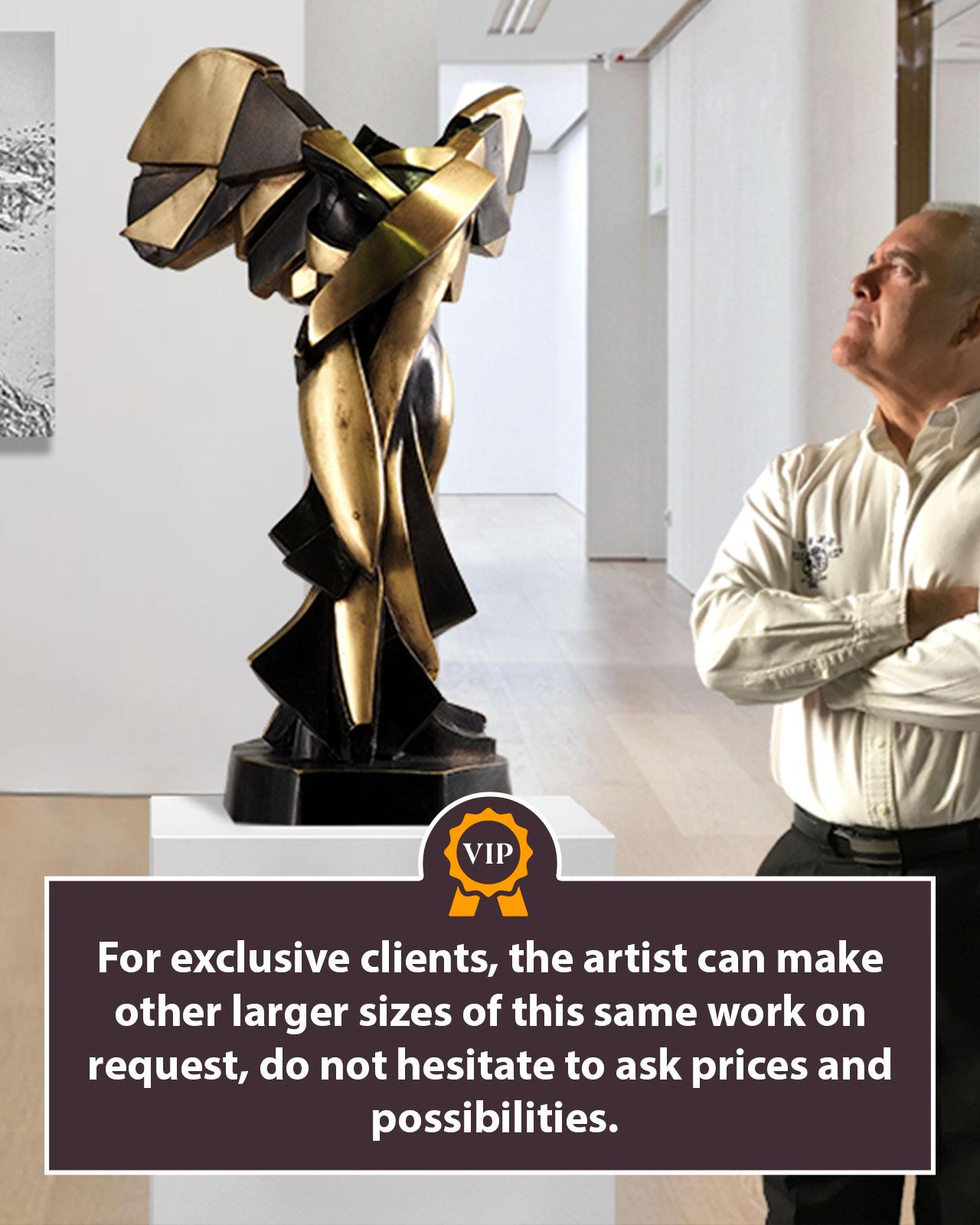 Harmony of Samothrace Big - Miguel Guía Cubist Bronze layer Sculpture For Sale 3