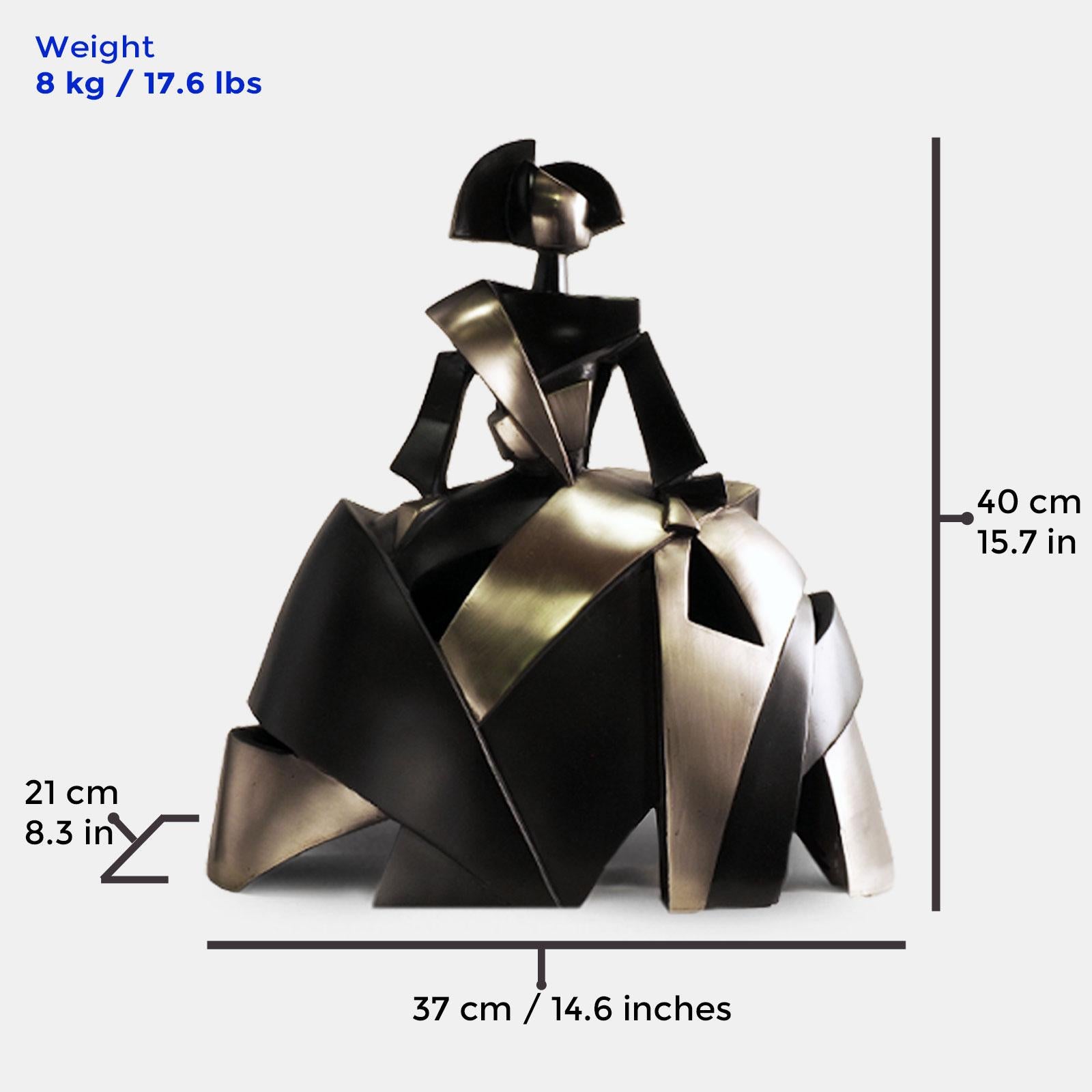 Infant Girl Air and Metal - Miguel Guía, Cubist, Nickel layer, Sculpture 4