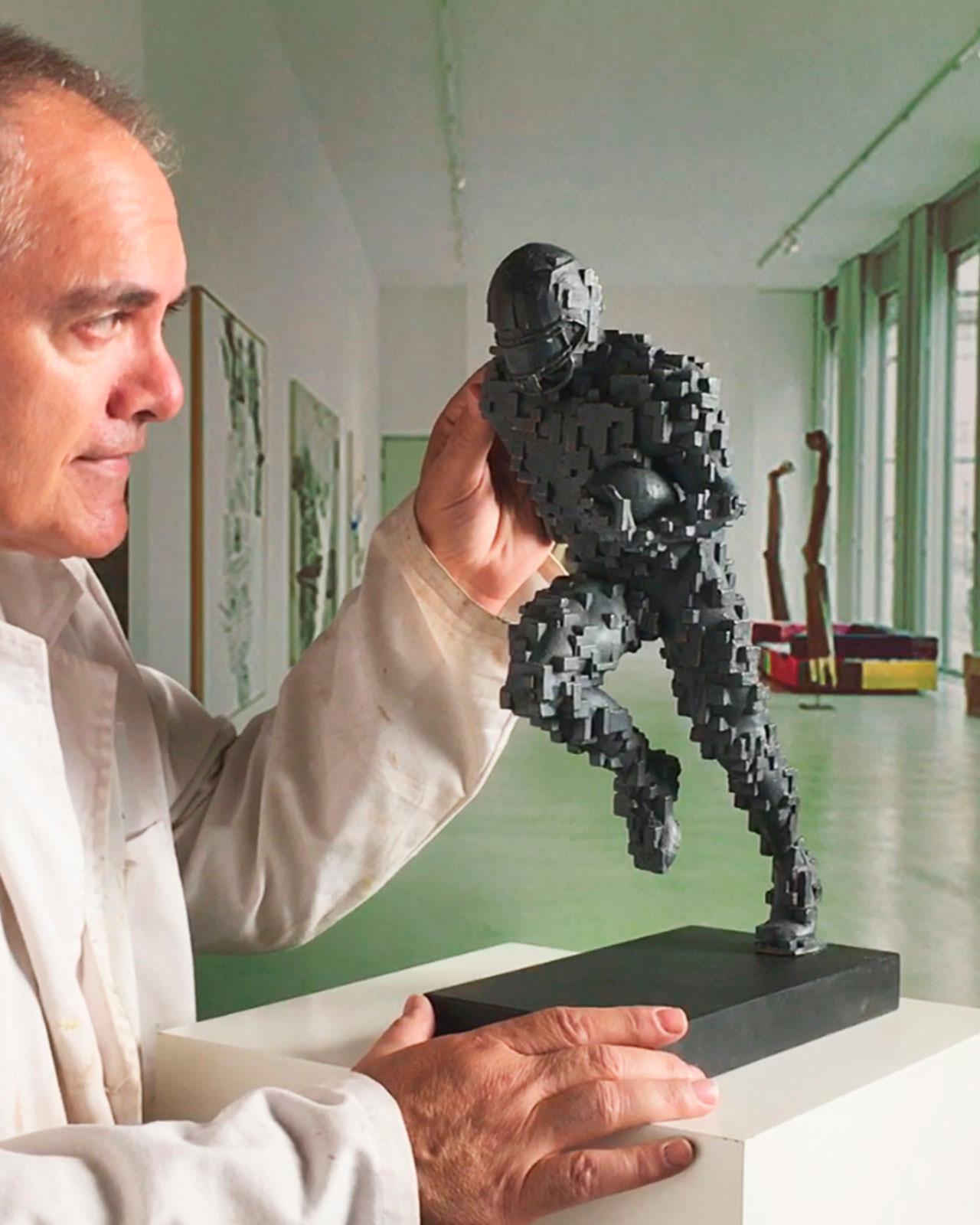 NFL Abstraction - Miguel Guía Constructivist Cast bronze Sculpture 13