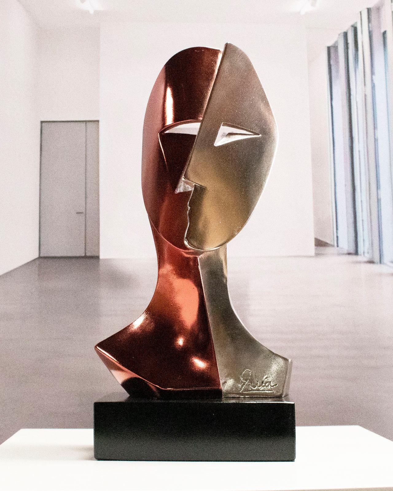 cubist face sculpture