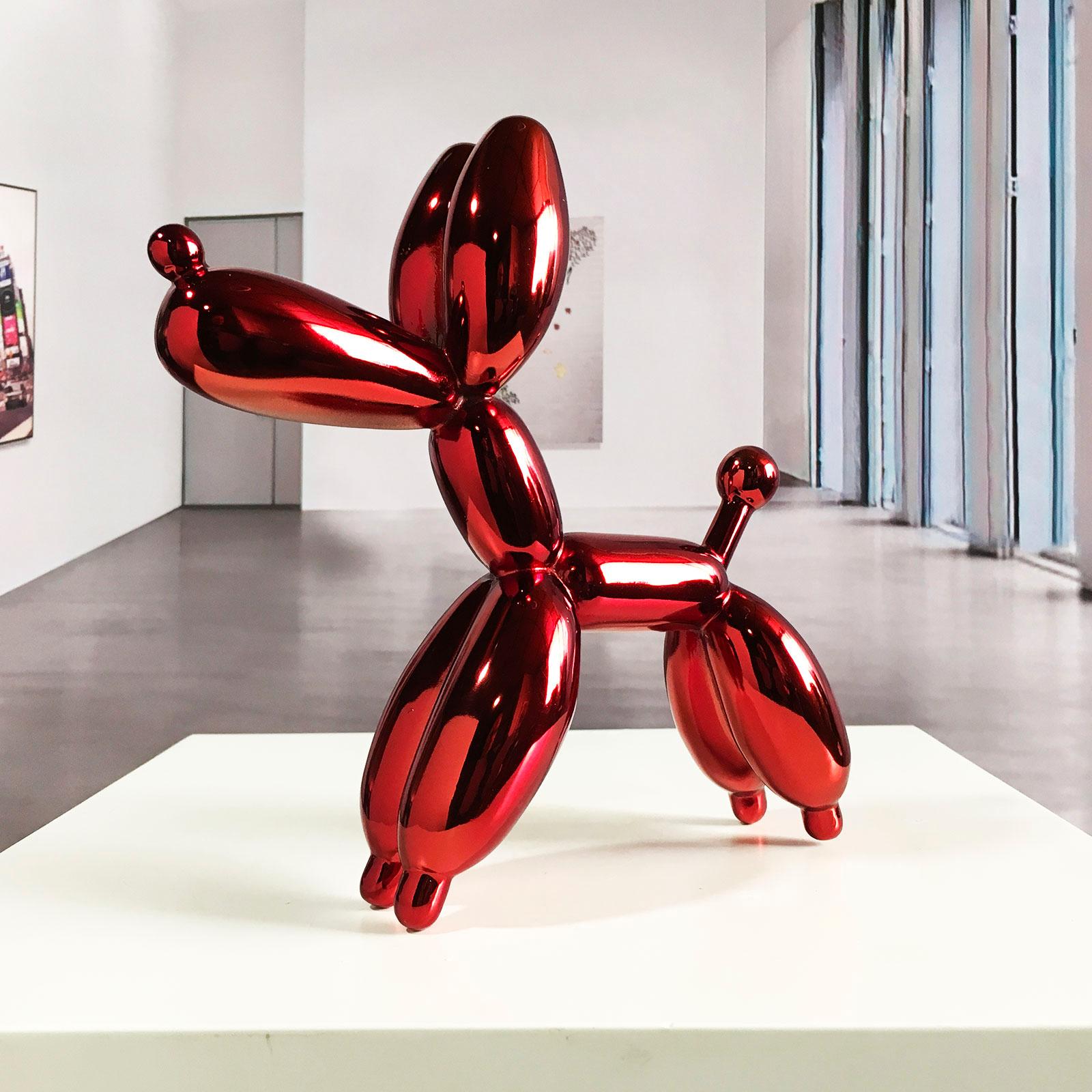 Red Dog Balloon 21 - Miguel Guía, Pop Art Nickel layer Sculpture 8
