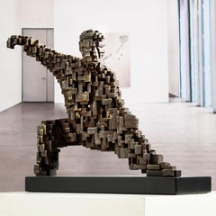 Single Whip - Miguel Guía Constructivist bronze layer Sculpture