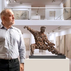 Single Whip - Miguel Guía Constructivist bronze layer Sculpture