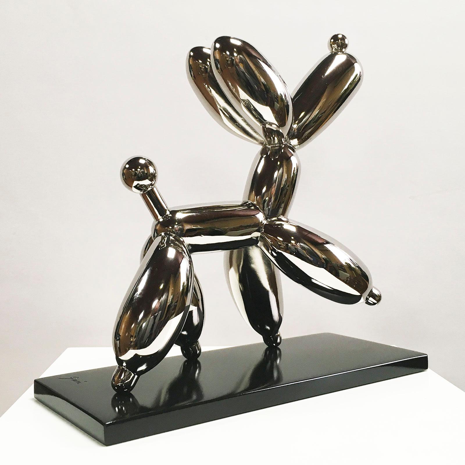 Smug dog - Miguel Guía, Pop Art Nickel layer Sculpture (choose finish color) 12
