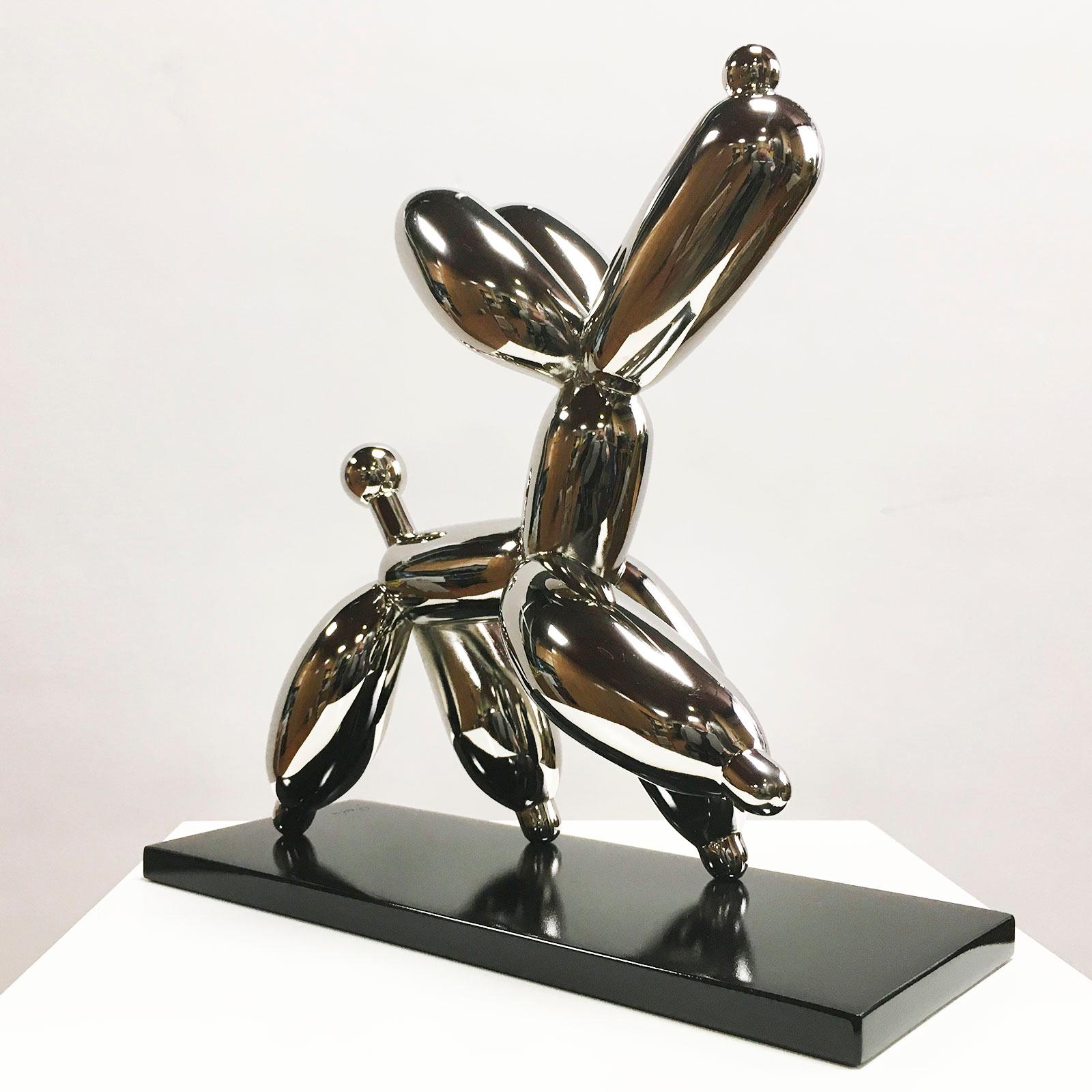 Smug dog - Miguel Guía, Pop Art Nickel layer Sculpture (choose finish color) 13