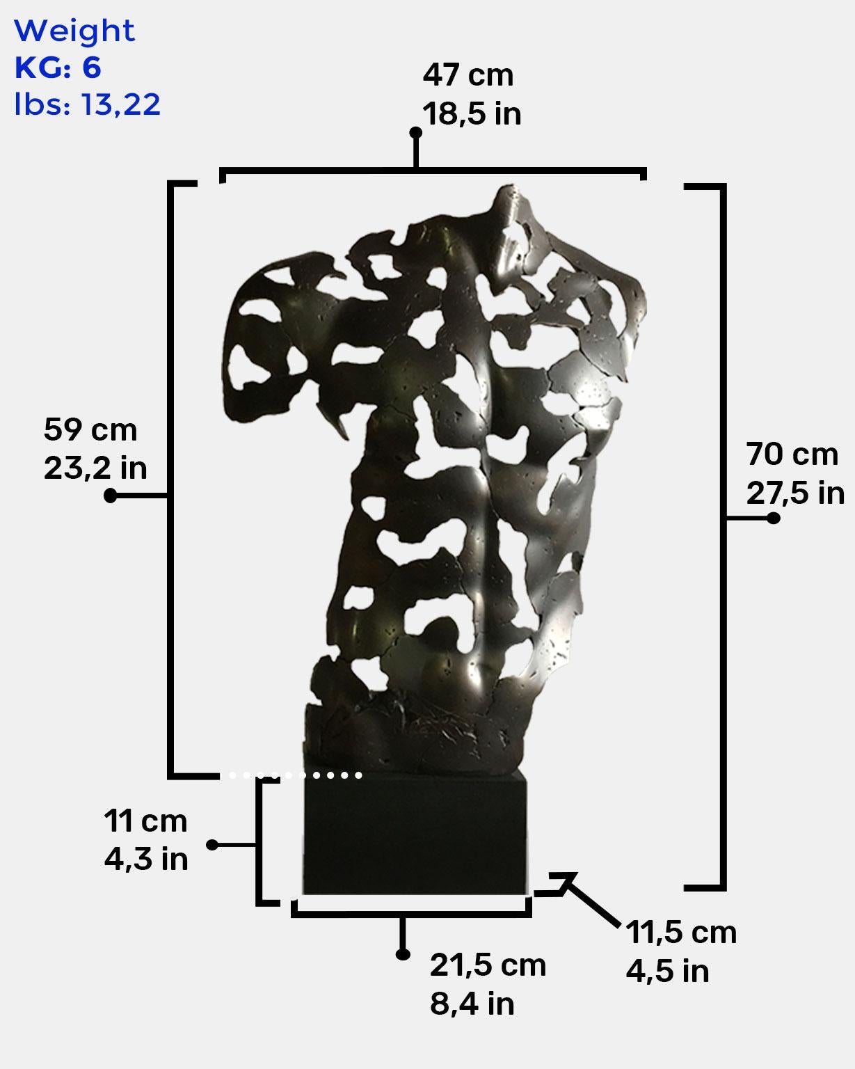 The Essence of Masculinity - Miguel Guía Expressionist Bronze layer Sculpture For Sale 3